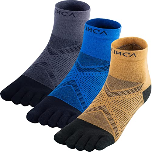 OrrinSports Coolmax Toe Socks for Men & Women - 3 Pairs Breathable Athletic Running Socks with Five Finger Design - Perfect for Marathon, Yoga, Hiking & Outdoor Sports