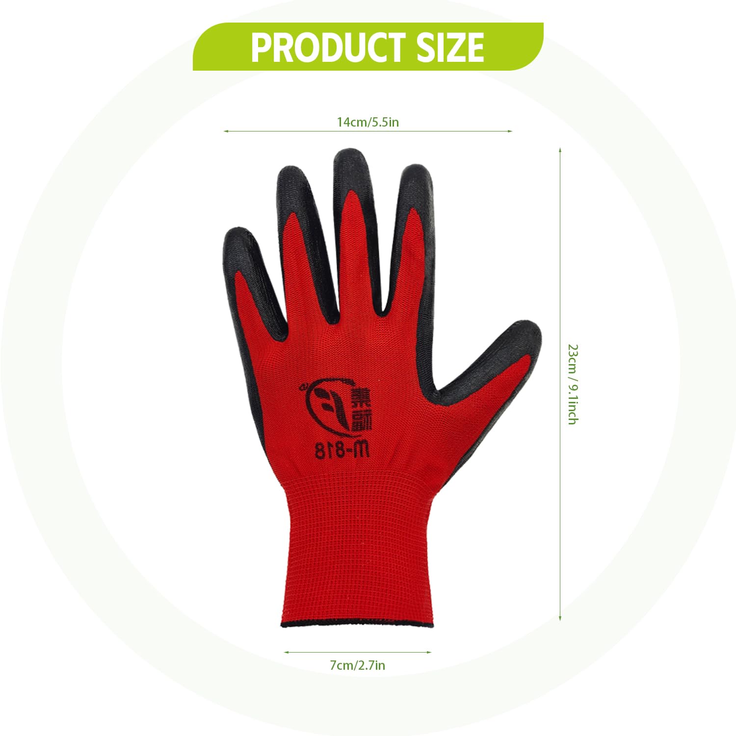 100 Pack Breathable Nitrile Rubber Coated Gardening Gloves for Men & Women - Durable Work Gloves for Construction, Landscaping, Farming & Outdoor Activities