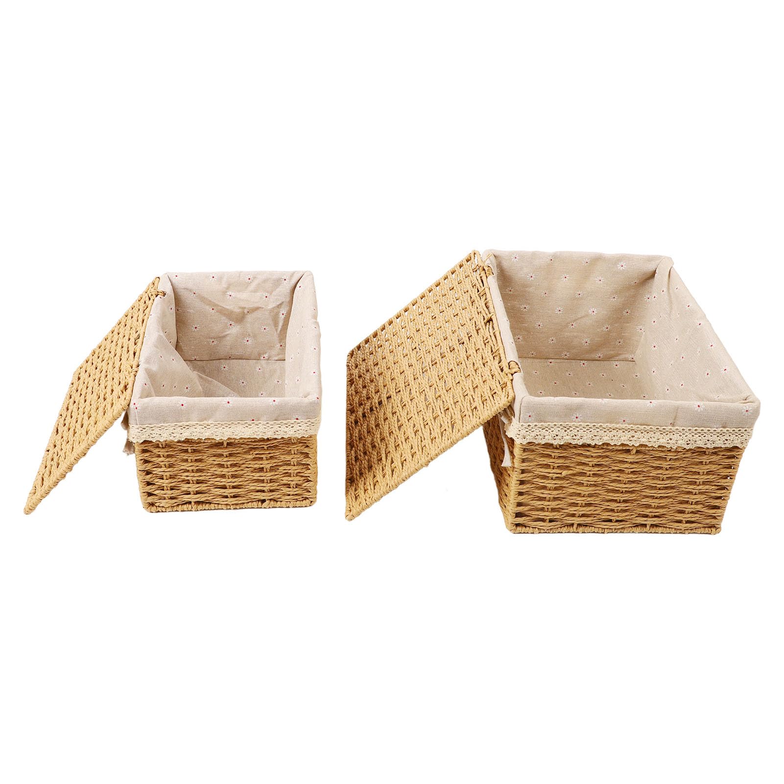 Multifunctional Storage Basket Set - 4Pcs Large Capacity Woven Rope Baskets for Nursery, Desktop & Home Organization | Durable Glass Fiber Weaving | Perfect for Baby Rooms, Office Supplies & Clutter Control