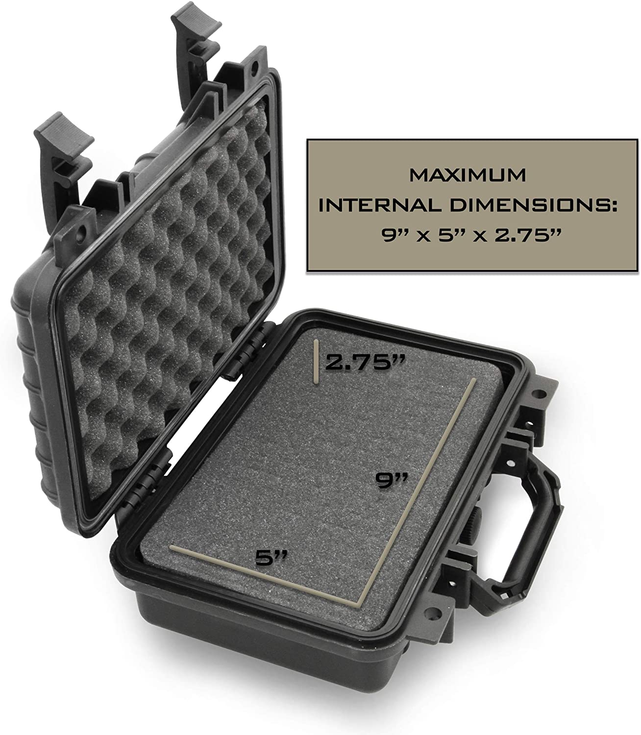 CASEMATIX 12 Hard Gun Case - Waterproof & Shockproof Pistol Case for Compact 9mm Handguns | Durable Handgun Storage for Travel, Range & Home Protection