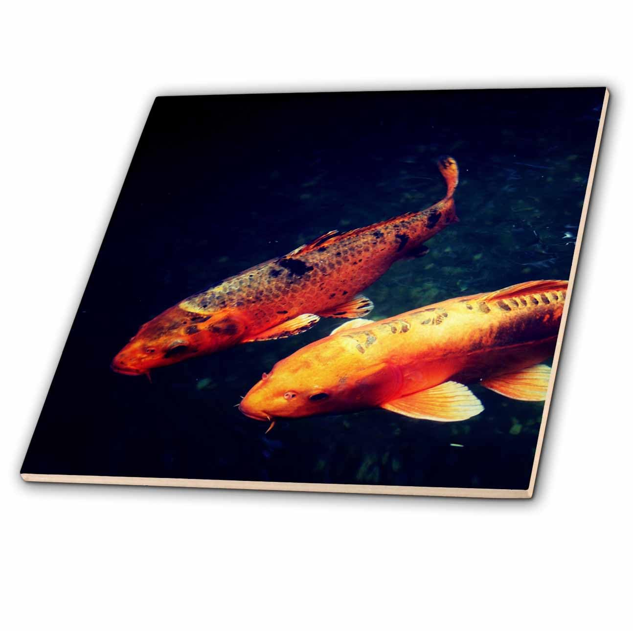 3D Rose Koi of Love Ceramic Tile - Colorful Handmade Wall Decor for Home & Office | Perfect for Kitchen Backsplash, Bathroom Accent & Living Room Art