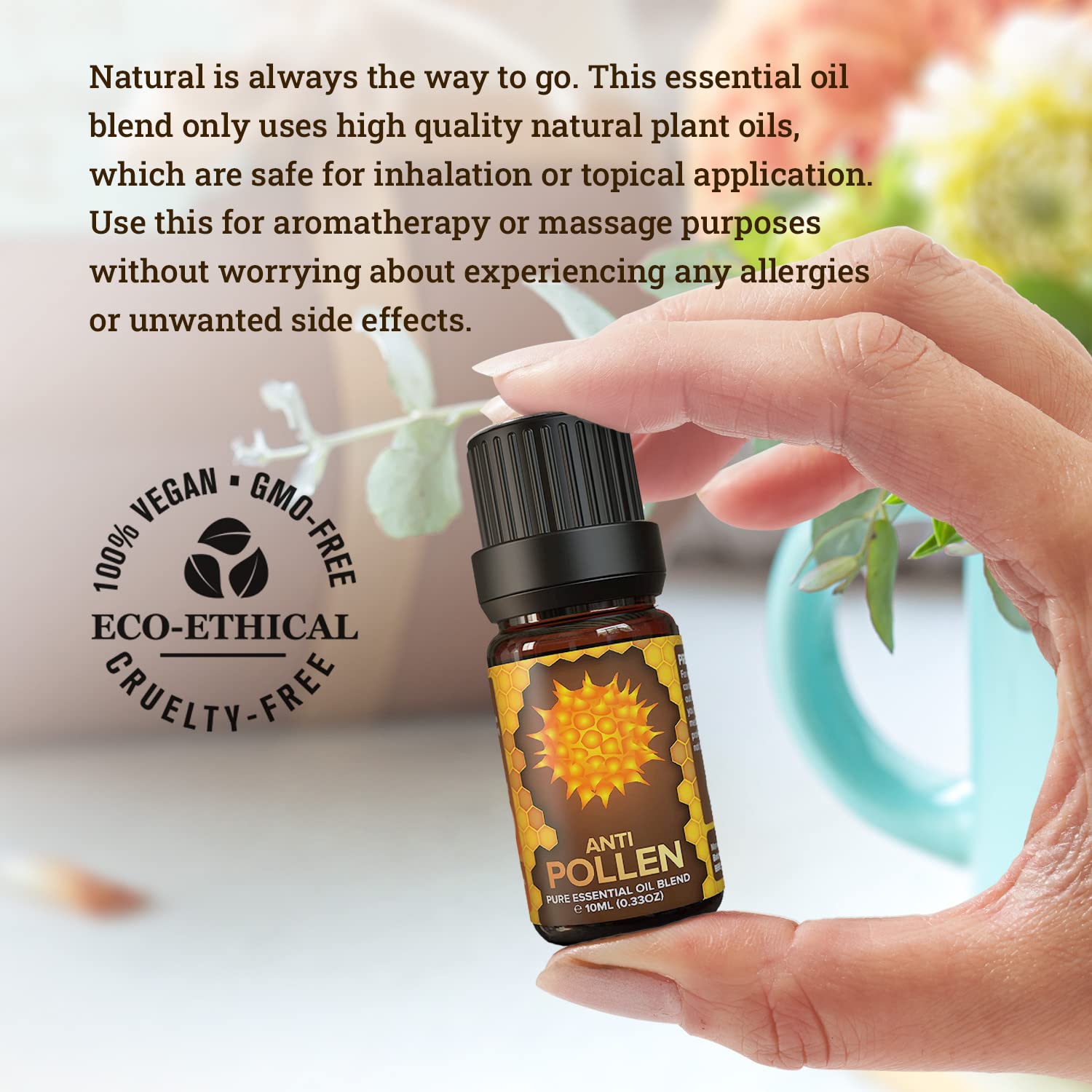 Ecodrop Allergy Relief Essential Oil Blend - 10ml | Pure Therapeutic Grade Aromatherapy with Lemon, Lavender, Chamomile & Eucalyptus | Natural Decongestant for Seasonal Allergies & Hay Fever | Perfect for Diffusers, Massage & Home Relaxation