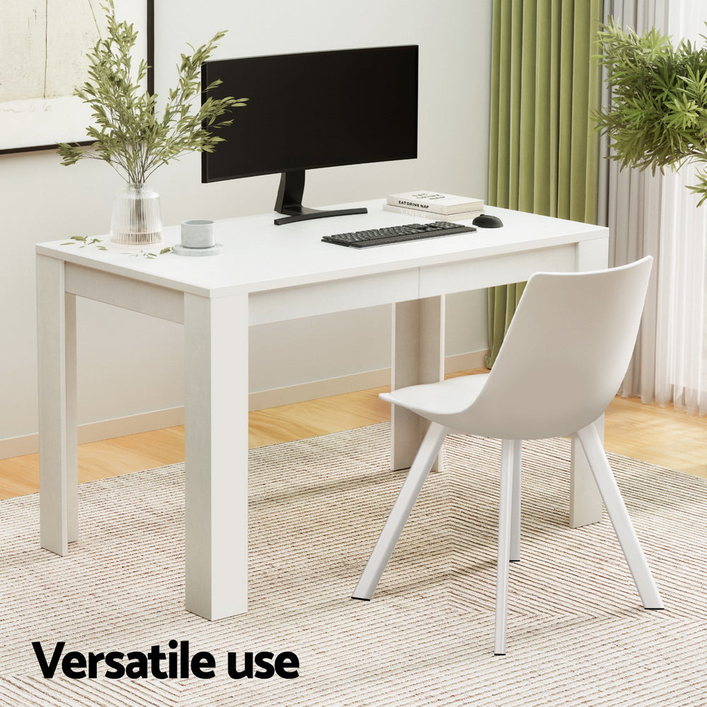 Artiss 5-Piece White Dining Table Set with 4 Chairs - Modern Rectangular Kitchen Table for Small Spaces, Breakfast Nook, Apartment Dining Room