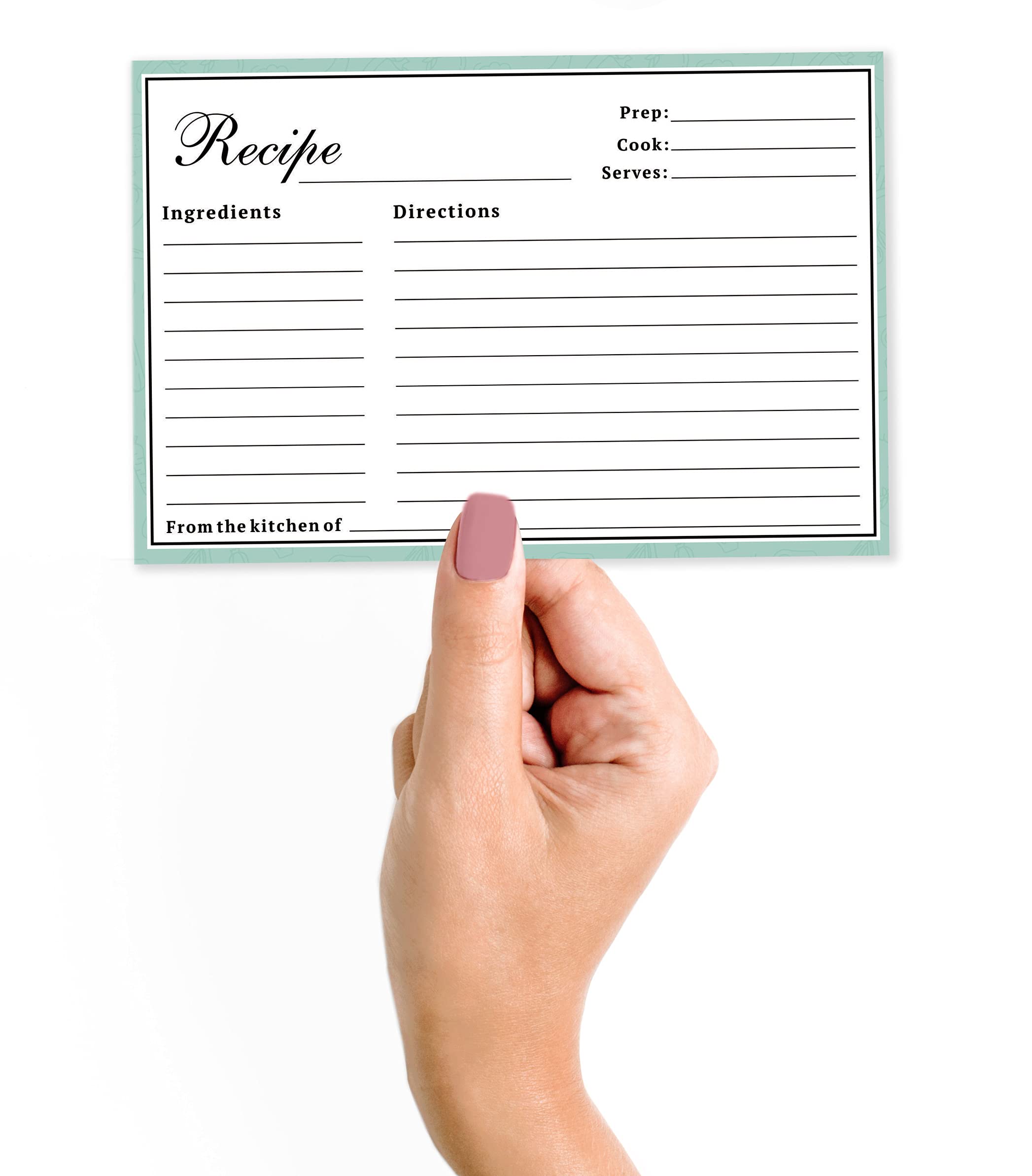 6x4 Inch Single-Sided Recipe Cards with Classic Border - 50 Pack for Wedding, Bridal Shower & Baby Shower - Perfect for Handwritten Recipes, Gift Giving & Kitchen Organization