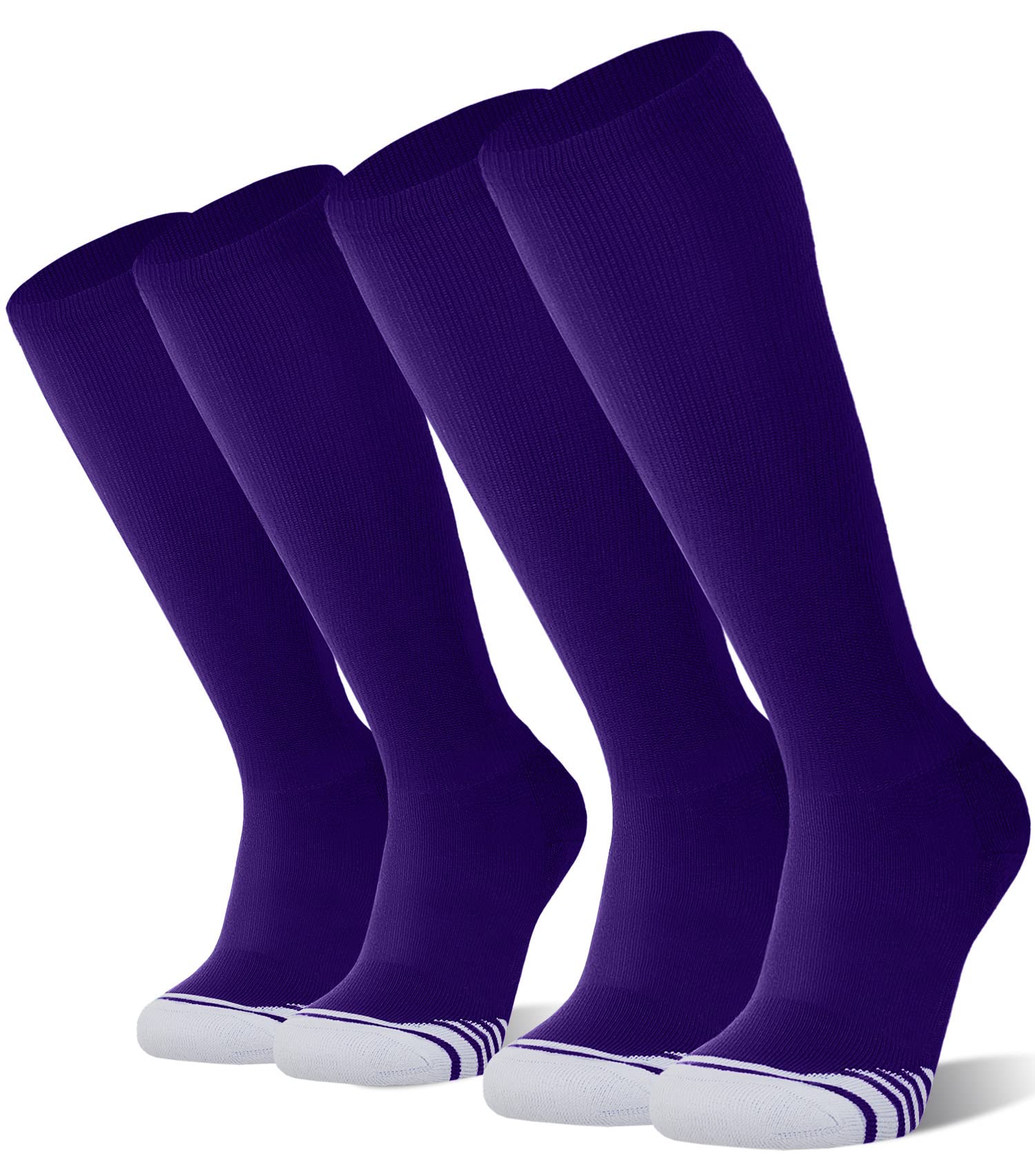 FITRELL 2/3 Pack Baseball Soccer Softball Socks for Kids Youth Men & Women - Over-the-Calf Knee High Athletic Socks (Multiple Colors) - Perfect for Sports, Training & Casual Wear