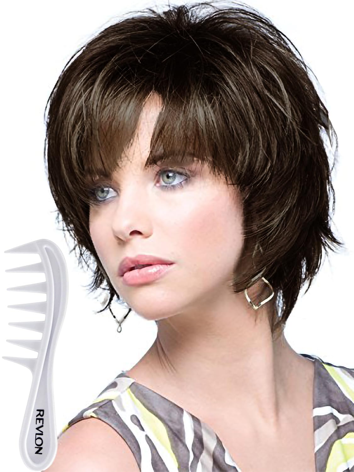 Noriko Sky Synthetic Wig by Rene of Paris with Wig Lift Comb - Dark Brown Hairpiece for Women | Perfect for Cosplay, Costume Parties & Everyday Wear