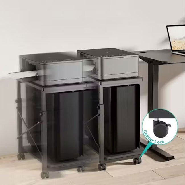 Activiva Adjustable Height PC & Printer Stand - Ergonomic Office Storage Organizer for Desk, Computer, and Home Workspace - Perfect for Small Spaces and Cable Management