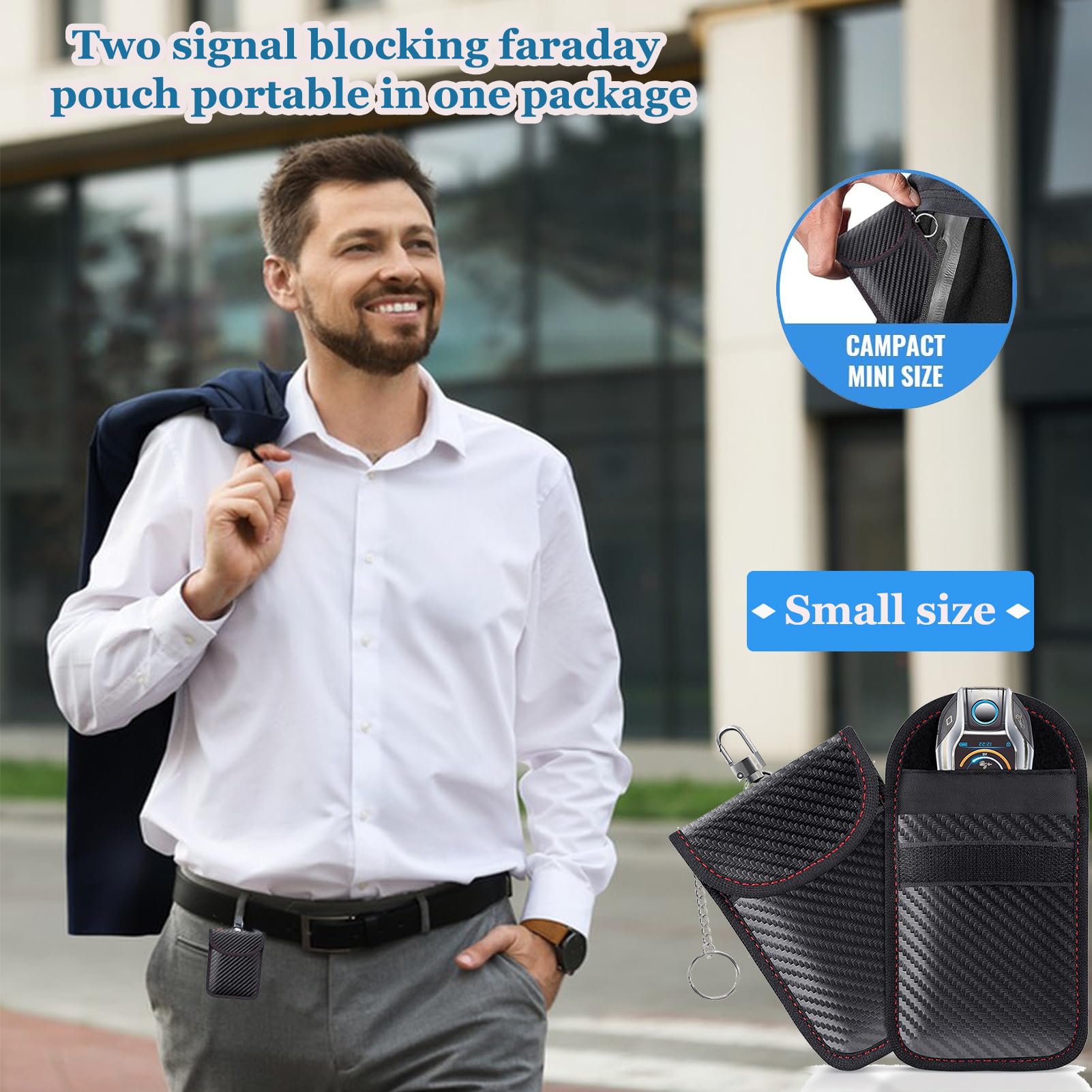 Premium Faraday Box for Car Keys - 2 Pack RFID Signal Blocking Bags, Anti-Theft Key Fob Protector | Anti-Hacking Case for Vehicle Security | Perfect for Travel, Parking & Home Storage