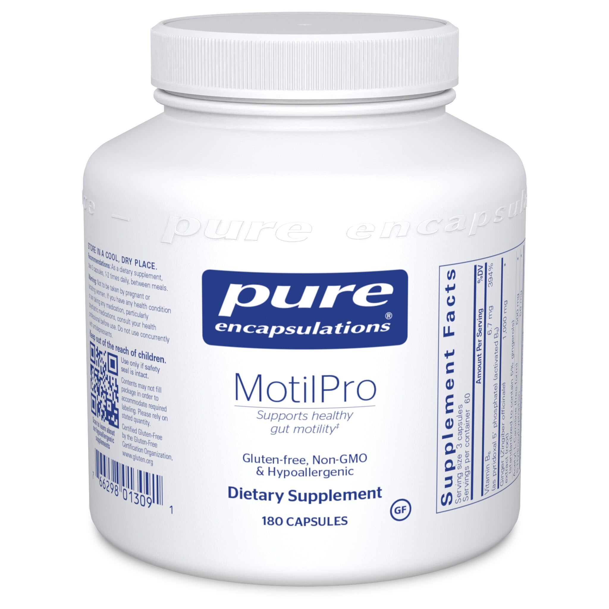 Pure Encapsulations MotilPro - Digestive Enzyme Supplement for Gut Health & Comfort | Supports Healthy Digestion & Bloating Relief | Ideal for Travel, Meals & Digestive Discomfort