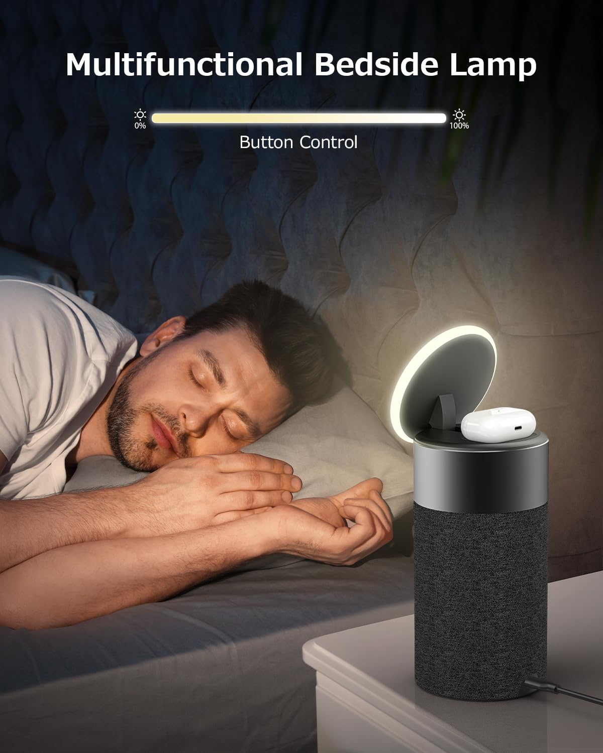 Premium COLSUR 2-in-1 Bluetooth Speaker with Magnetic Wireless Charger & Night Light - Compatible with iPhone 16/15/14/13/12 & AirPods Pro 4/3 - Perfect for Bedroom, Office & Travel (Ideal Gift)