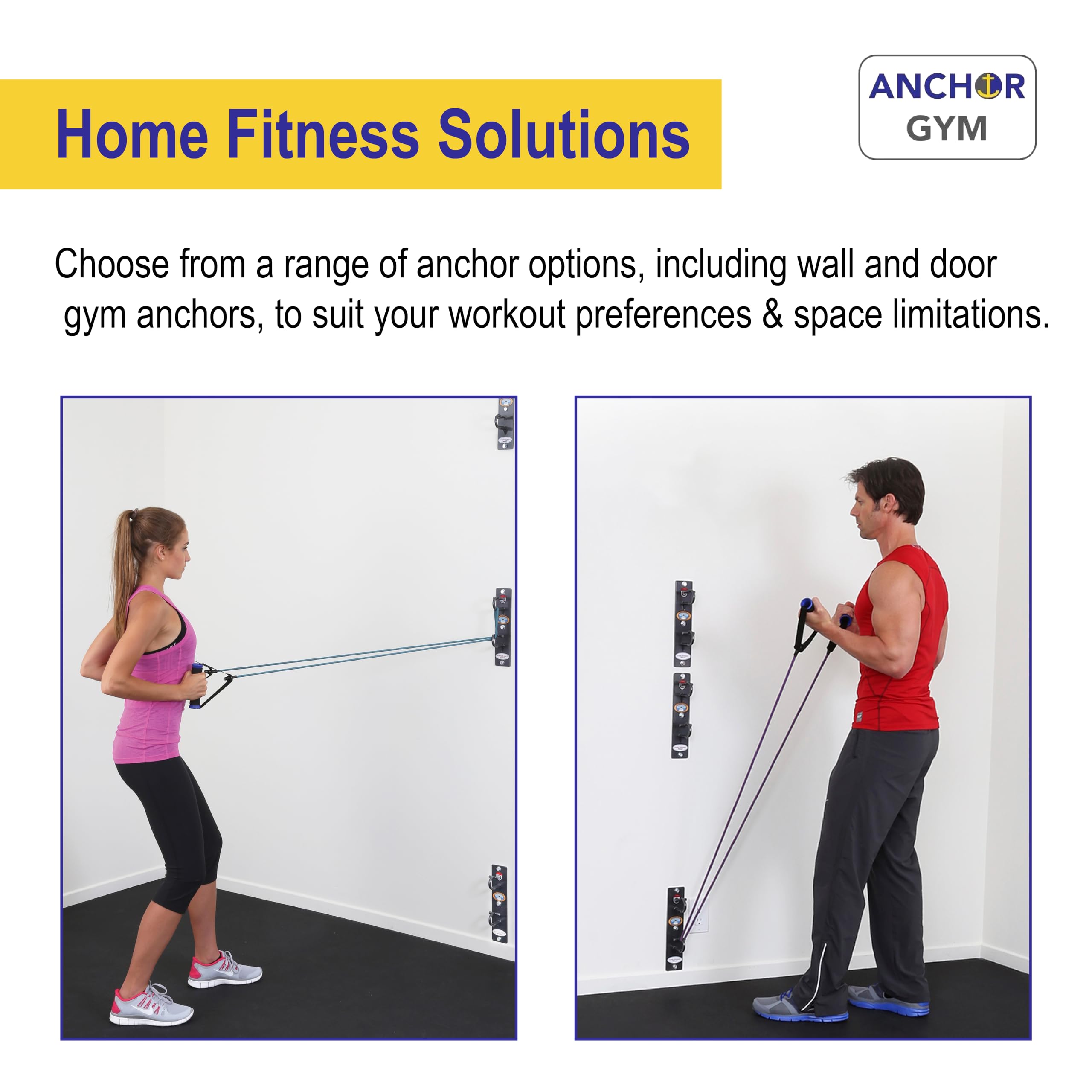 Anchor Gym H2 Wall & Ceiling Mounted Exercise Hook Station - Heavy Duty Dual Hook Anchor for Bodyweight Straps, Resistance Bands, Pull Up Straps, Strength Training & Yoga - Home Gym Equipment (Includes Wood Screws) - Perfect for Home Workouts, Garage Gyms & Functional Fitness Training