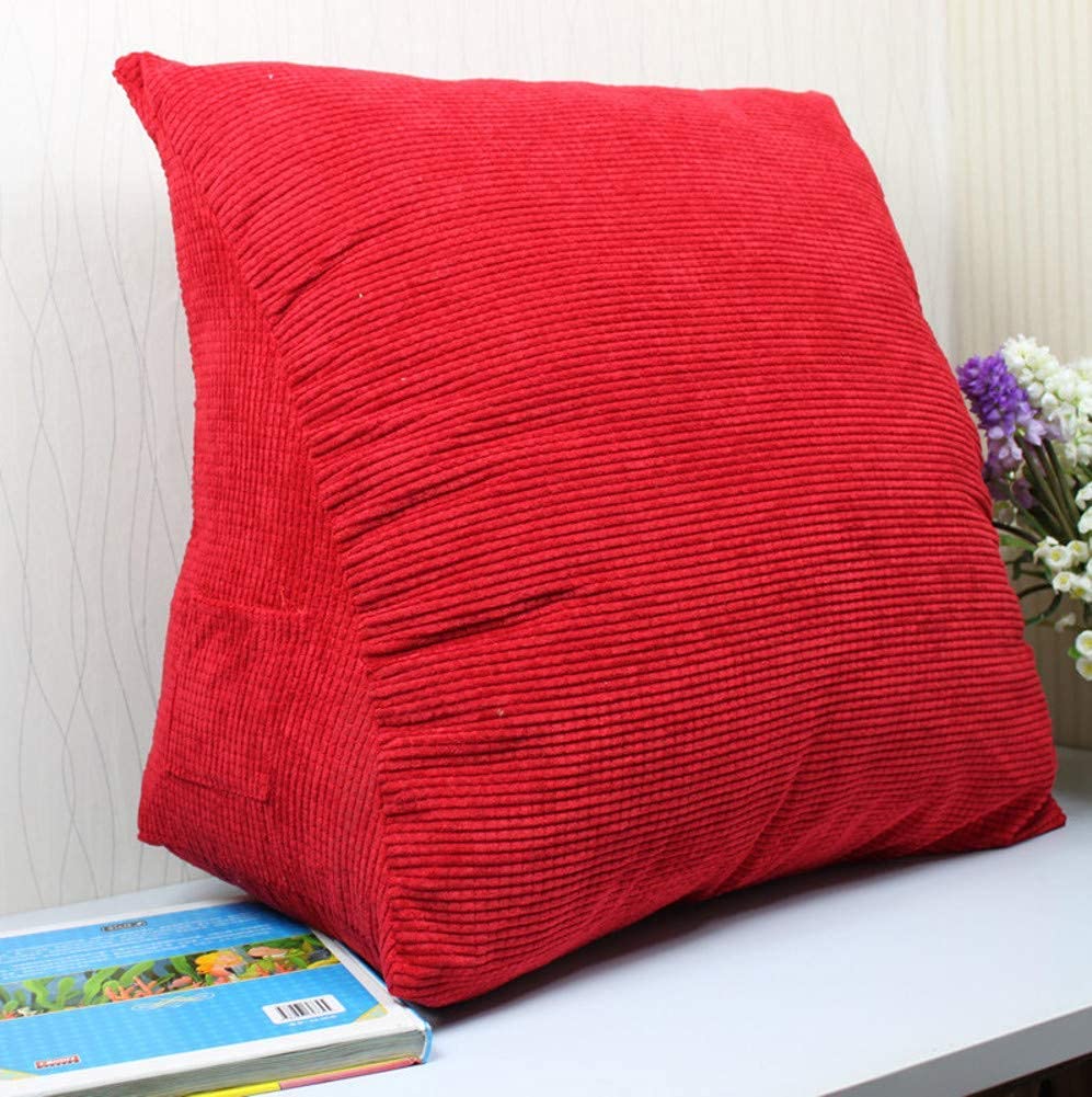 Triangular Reading Pillow for Bed & Sofa - Ergonomic Wedge Cushion with Removable Cover, Lumbar Support Backrest for Sitting in Bed, Office Chair, or Floor Tatami - Perfect for Reading, Gaming & Relaxing