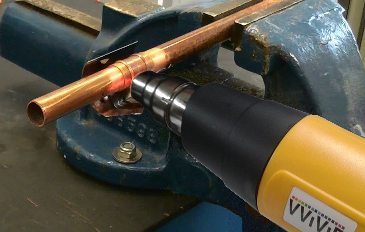 VViViD Professional Heat Gun - 1500W Heavy Duty Hot Air Gun with 2 Nozzles & Heat Resistant Glove for Shrink Wrapping, Paint Stripping, Welding, DIY Projects - Home & Industrial Use