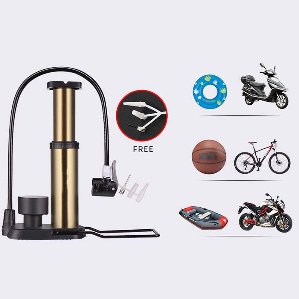 Portable Mini Bike Floor Pump - Foot Activated Bicycle Tire Pump with Universal Valves & Aluminum Alloy Barrel - Perfect for Road Bikes, Mountain Bikes & Commuting (Free Gas Needle Included)