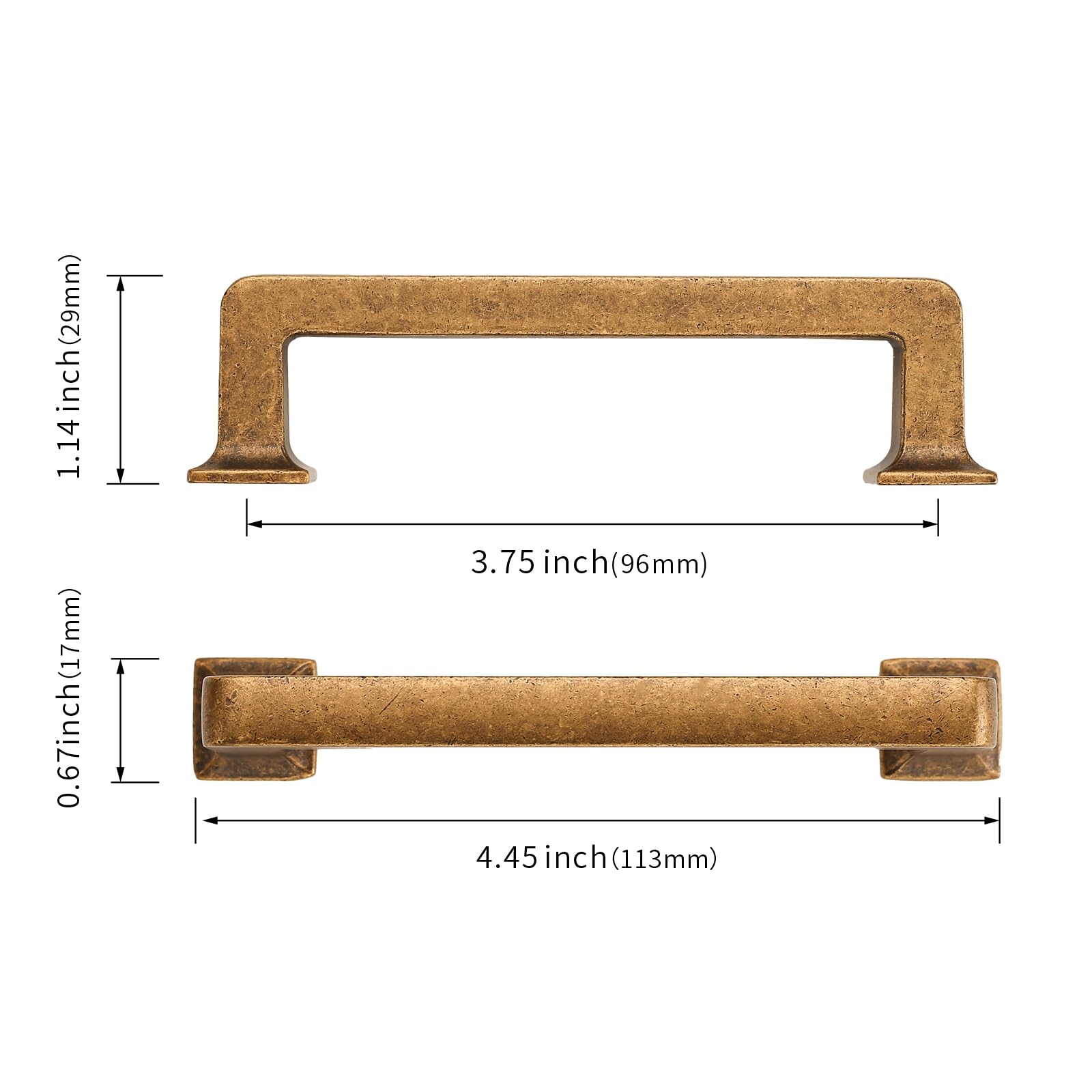 6 Pack Antique Brass Cabinet Pulls 3.75 Inch - Vintage Kitchen Cabinet Handles & Drawer Pulls for Cabinets, Dressers, Furniture - Classic Retro Hardware for Home Renovation & DIY Projects