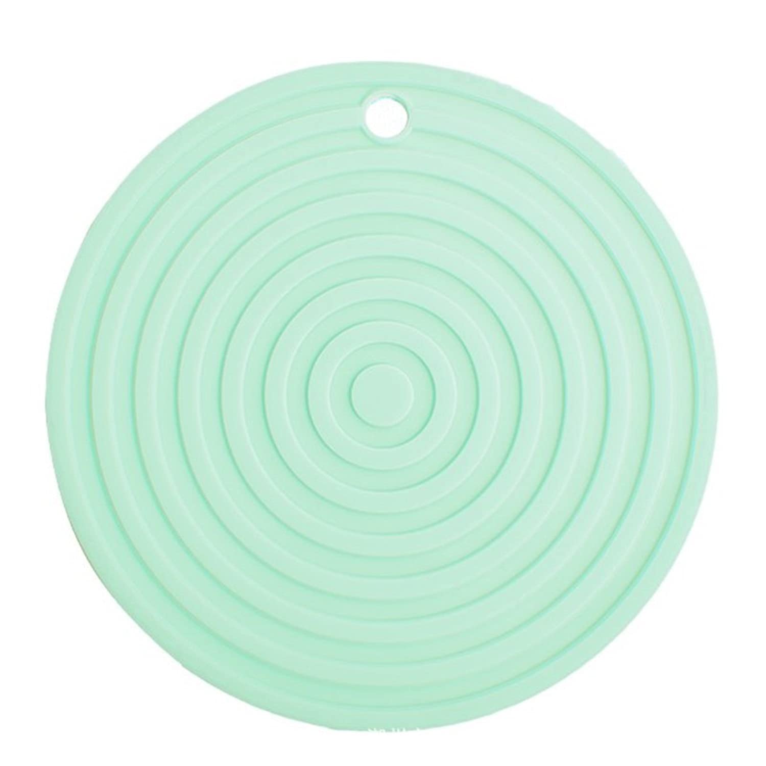 MIEDEON Extra Large Silicone Trivet - Heat Resistant, Anti-Scalding & Anti-Slip Hot Pad for Kitchen - Round Pot Holder, Plate Mat, Table Protector (Green) - Perfect for Hot Dishes, Pots & Pans Protection