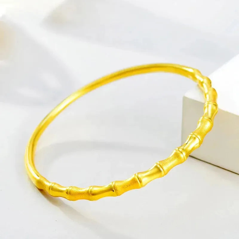 24K Solid Gold Bracelet for Women - 999 Pure Real Gold Bangle, Elegant & Romantic Classic Jewelry Gift for Anniversary, Birthday, Valentine's Day - Perfect for Special Occasions & Everyday Luxury Wear