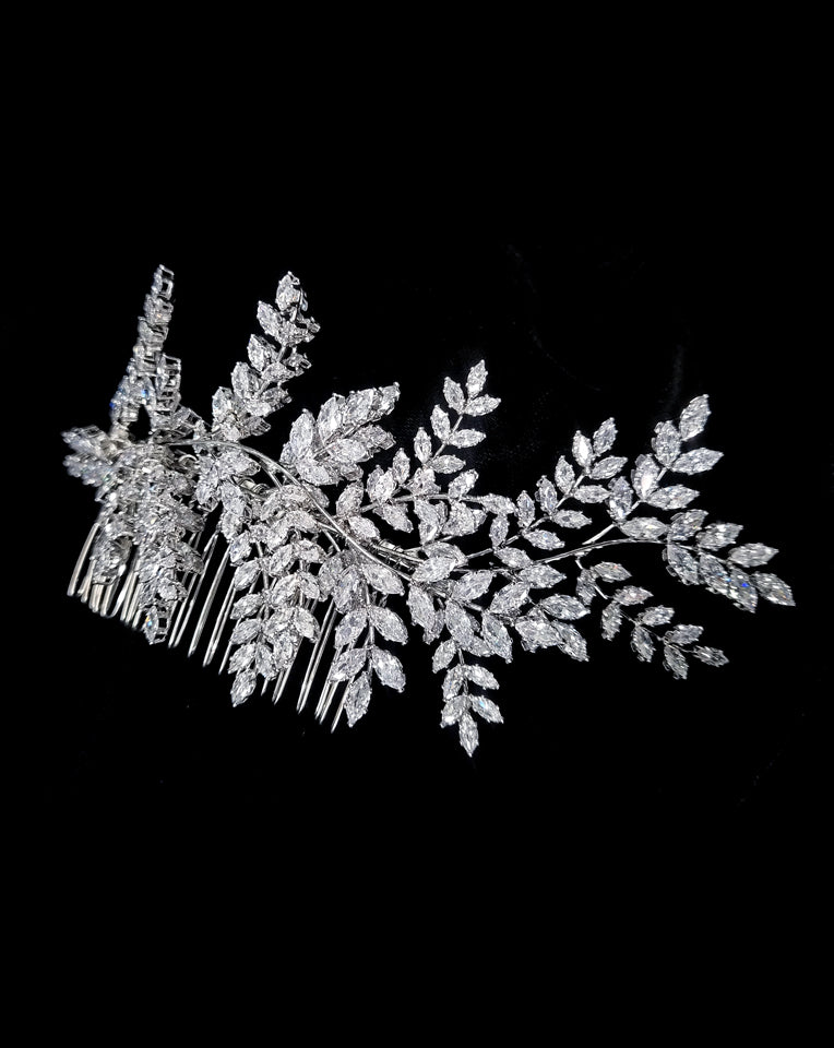Elegant Crystal Leaf Bridal Hair Comb - Wedding Headpiece by Zara | Perfect for Brides, Bridesmaids & Special Occasions