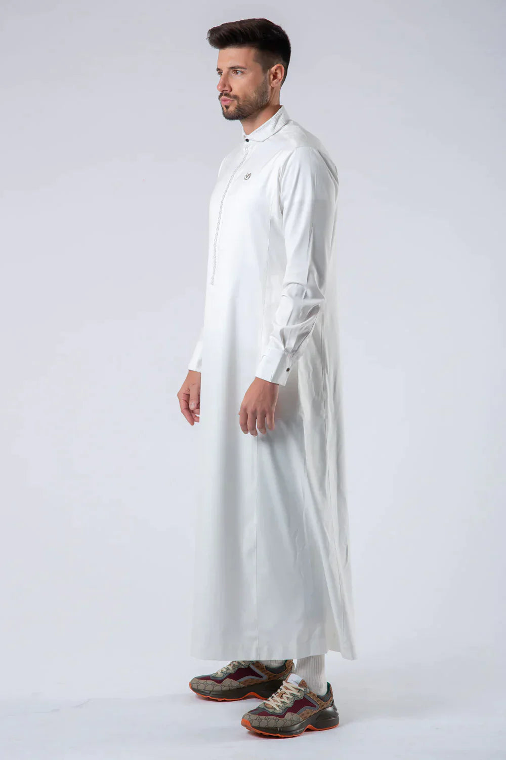 KDR2424 Al Ameer Boys Thobe Jubba - Premium White Islamic Robe for Kids - Perfect for Eid, Ramadan & Mosque Prayers