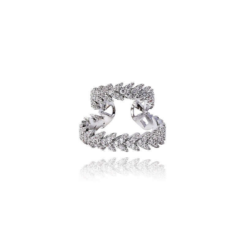 Sparkly Leaf Layering Ear Cuff - Trendy Gold/Silver Leaf Ear Cuff Jewelry for Women | Perfect for Parties, Weddings & Everyday Wear | R1194