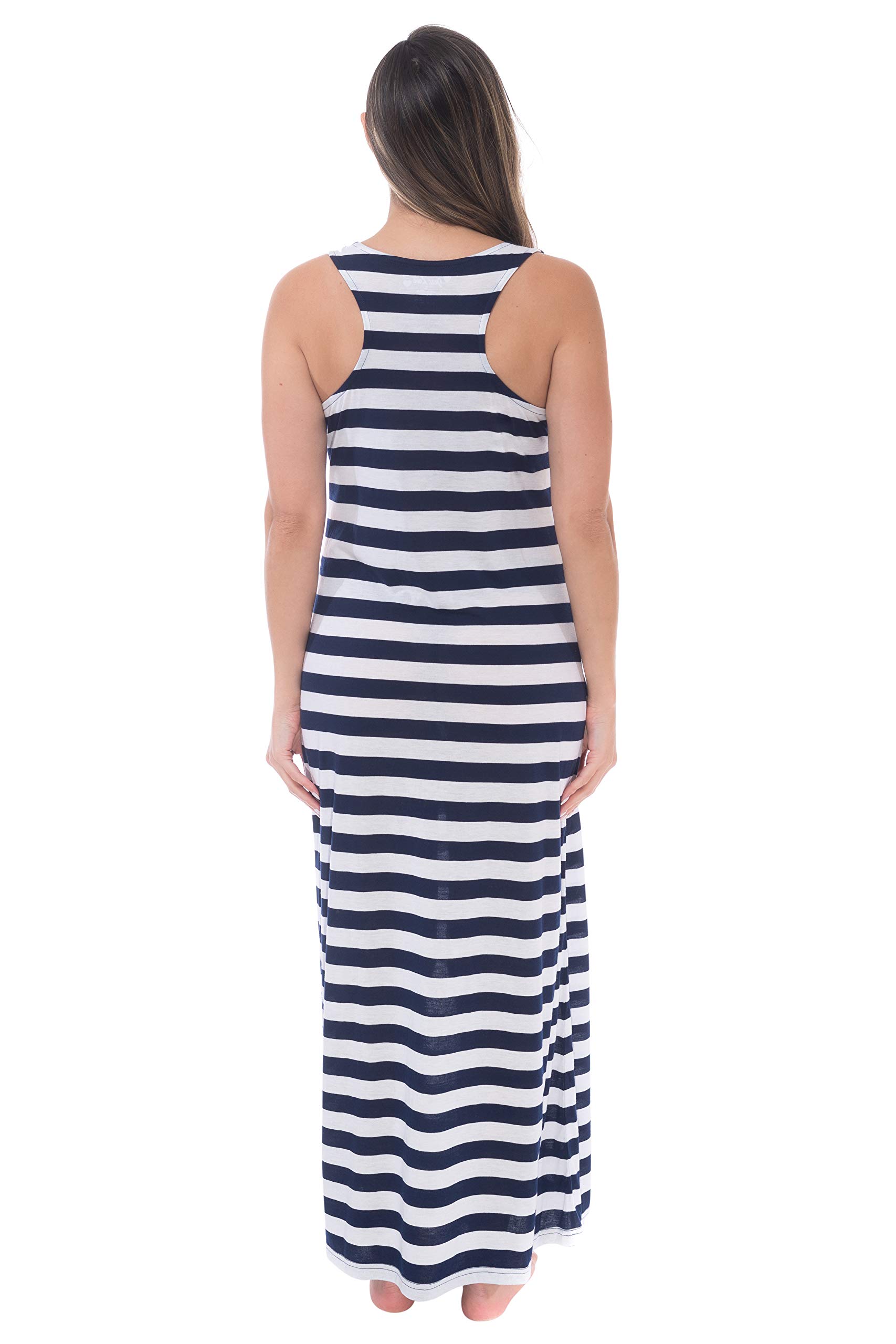 Just Love Racerback Solid Tank Dress with Bungee - Women's Stretchy Casual Summer Dress for Beach, Yoga & Everyday Wear