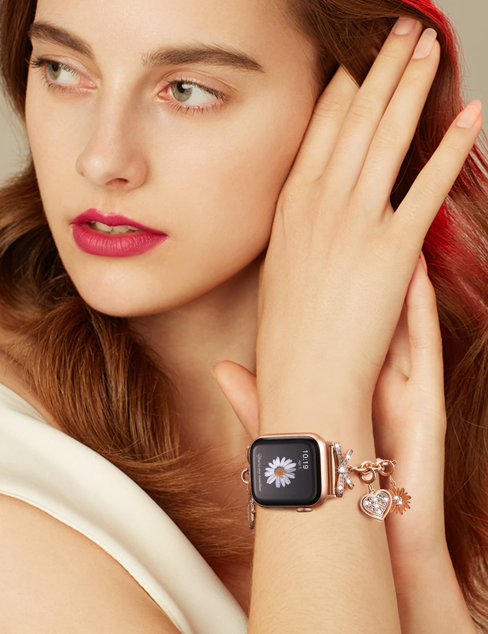 Elegant Stainless Steel Diamond Bling Apple Watch Band for Women - Compatible with iWatch Series 10/9/8/7/6/5/4/3/Ultra/SE (38/40/41/42/44/45/46/49mm) - Perfect for Parties, Work & Everyday Fashion Accessory