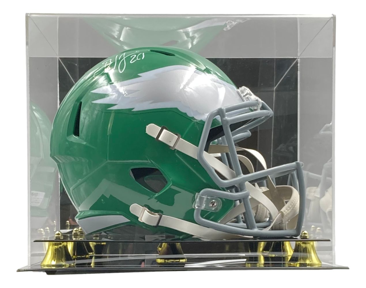Brian Dawkins Autographed Philadelphia Eagles Kelly Green Speed Replica Helmet with Display Case - NFL Collectible for Eagles Fans, Man Cave Decor, Sports Memorabilia Gift