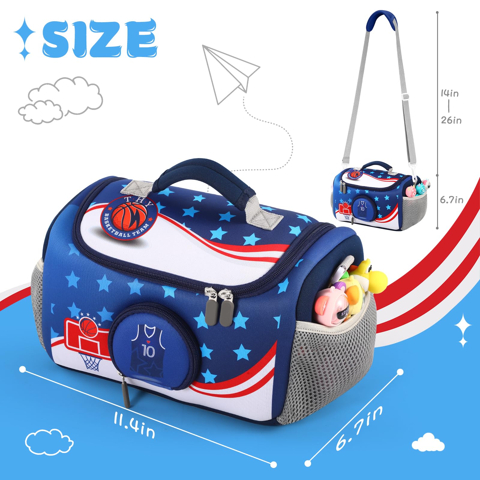 Compatible with Toniebox Audio Player - Shoulder Strap Portable Bag for Storage & Charging | Navy Blue Carrying Case for Tonies Figures | Perfect for Travel, Kids' Playtime & Headset Organization