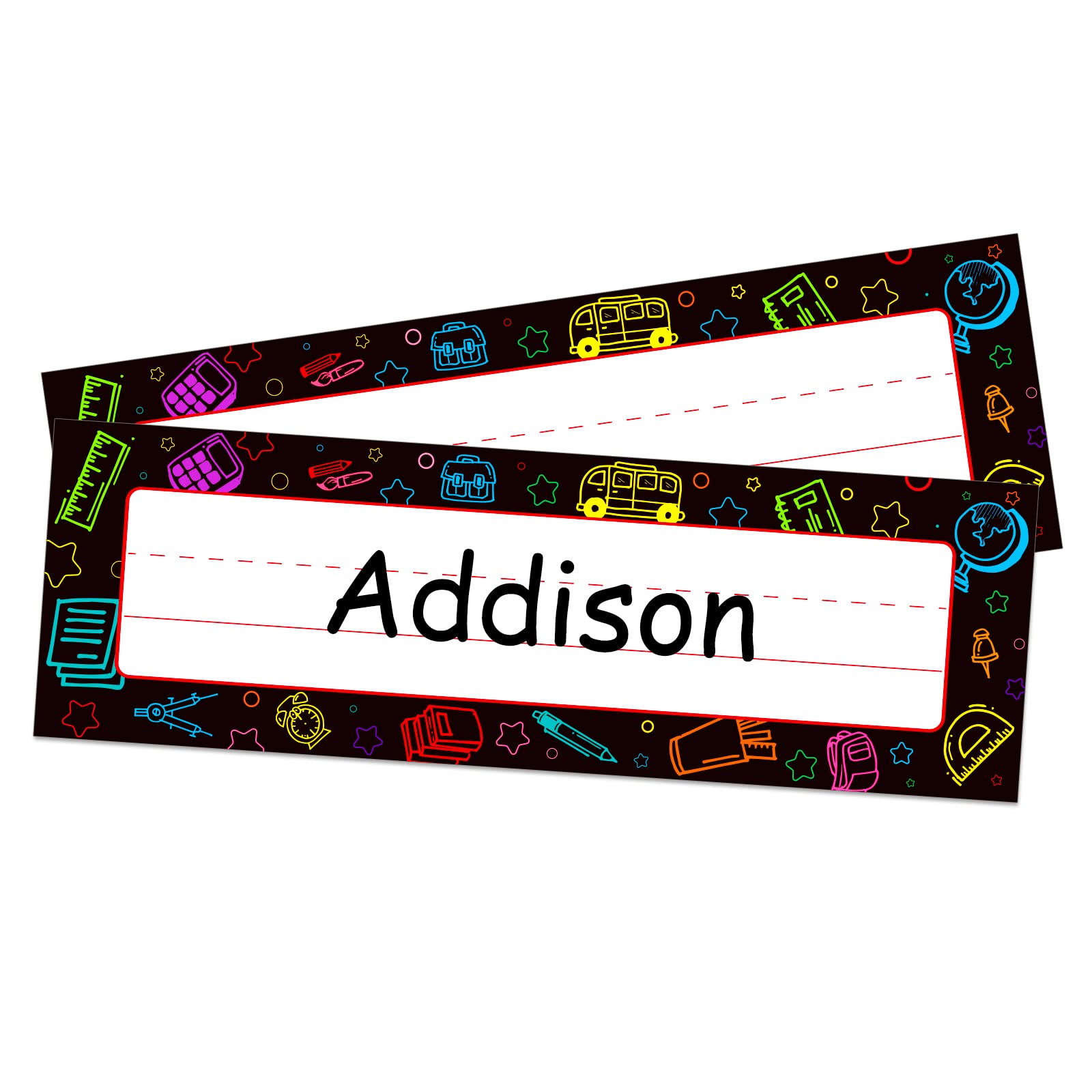 FLYAB 36PCS Self-Adhesive Student Desk Name Plates - Waterproof Classroom Name Tags for Kindergarten & Elementary School - Perfect for Back to School Supplies & Teacher Organization (Ideal for Classroom Seating Charts & Student Identification)