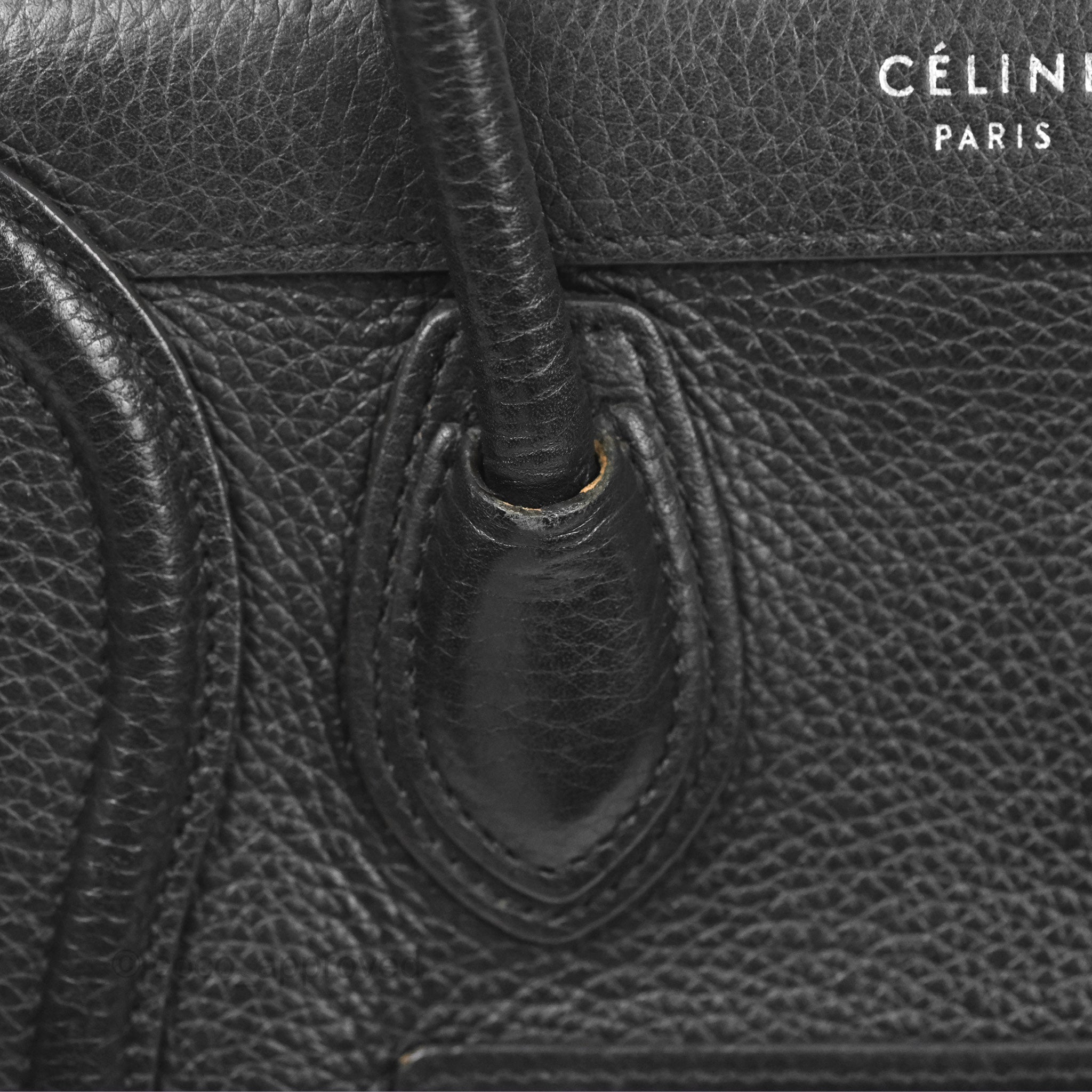Celine Nano Luggage Bag in Black Drummed Calfskin Leather - Perfect for Work, Travel & Everyday Luxury Handbag