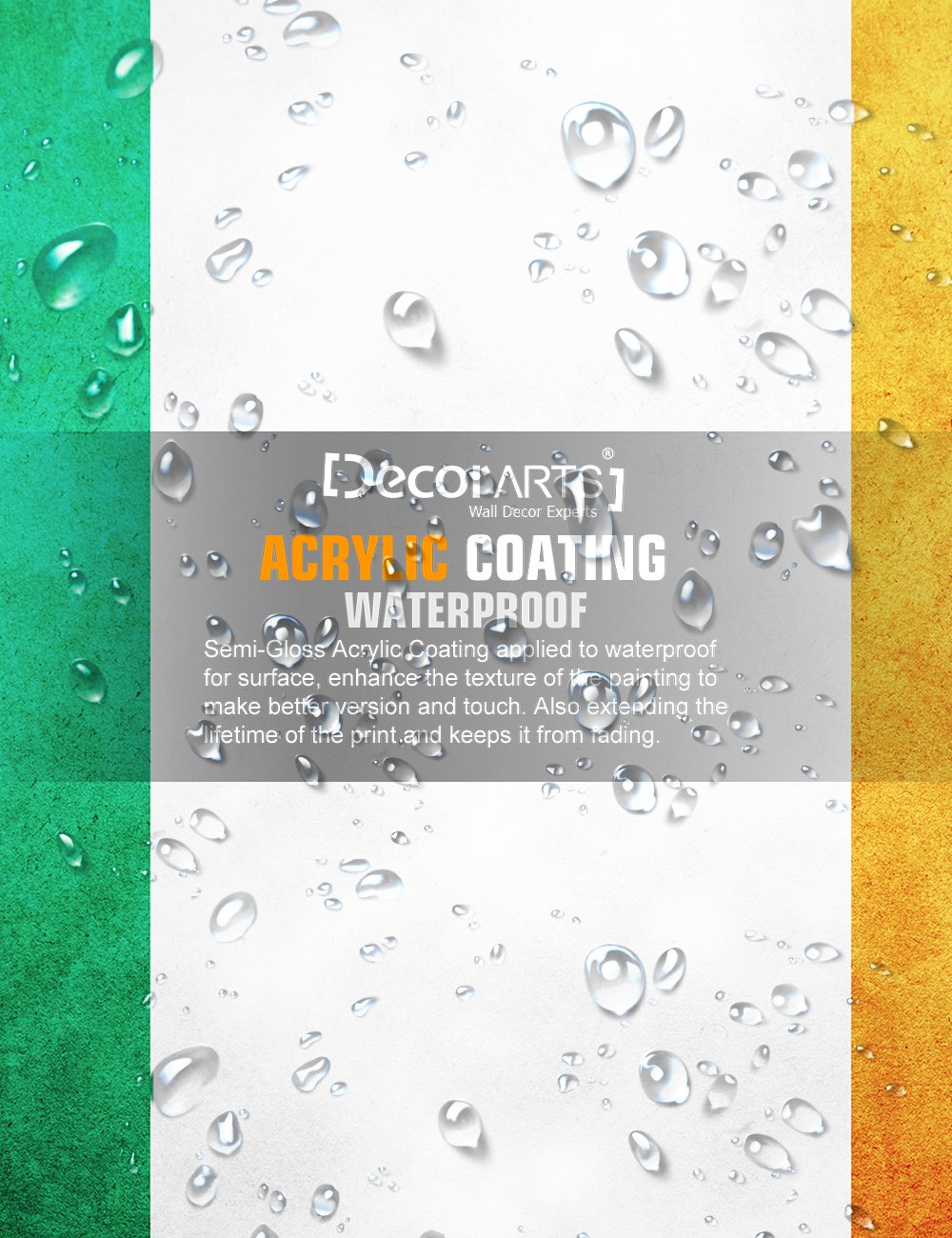 DECORARTS - Irish Flag Giclee Canvas Print 36x24 Inch - Premium Wall Art for Home, Office & Pub Decor - Perfect for St. Patrick's Day & Irish-Themed Rooms