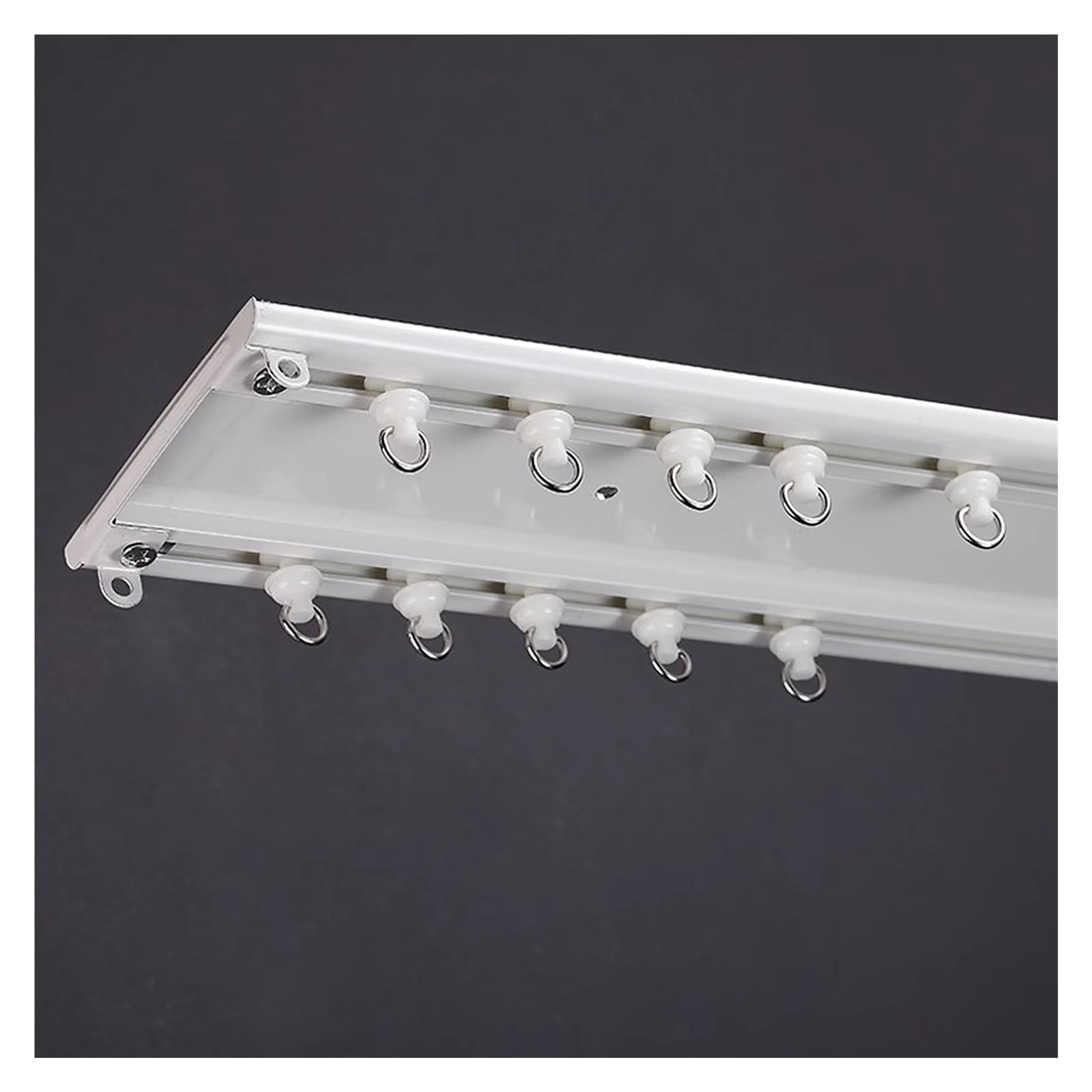 Ultra-Thin One-Piece Double Curtain Track Ceiling Mount - 4ft to 20ft Adjustable Aluminum Room Divider Curtain Rod - Cuttable White Curtain Rail for Home, Office & Kindergarten - Perfect for Room Partition, Privacy Screen and Decorative Window Treatments