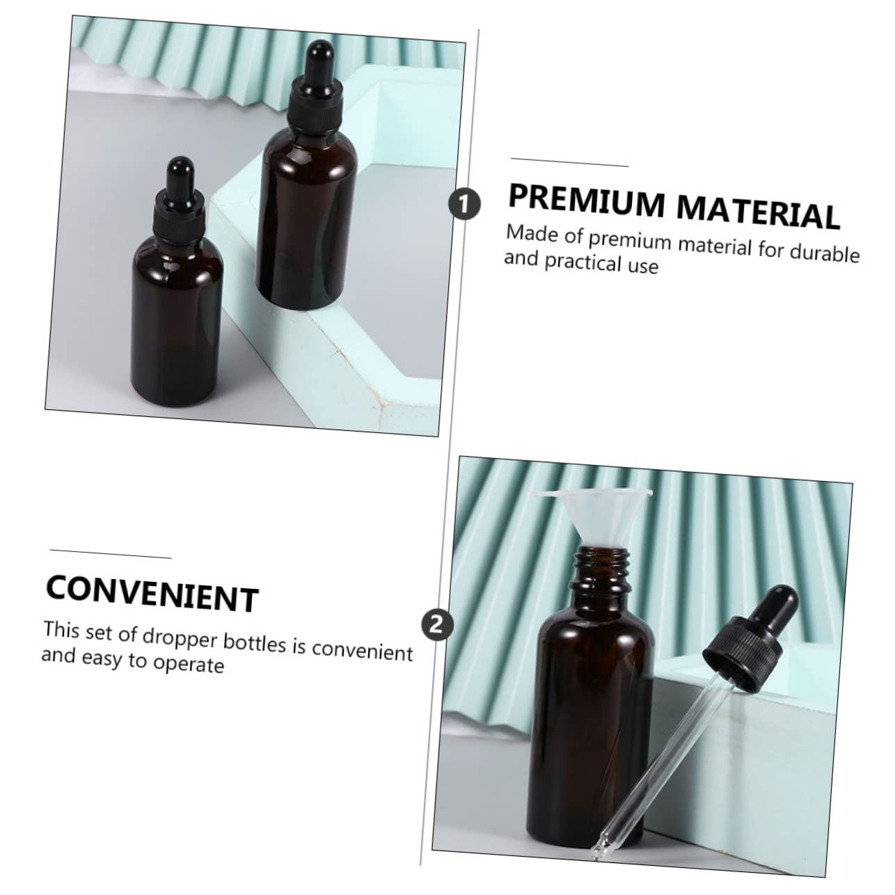 Mobestech 10-Pack Leak-Proof Essential Oil Dropper Bottles with Pipette - Perfect for Aromatherapy, DIY Skincare & Travel-Sized Liquid Dispensing