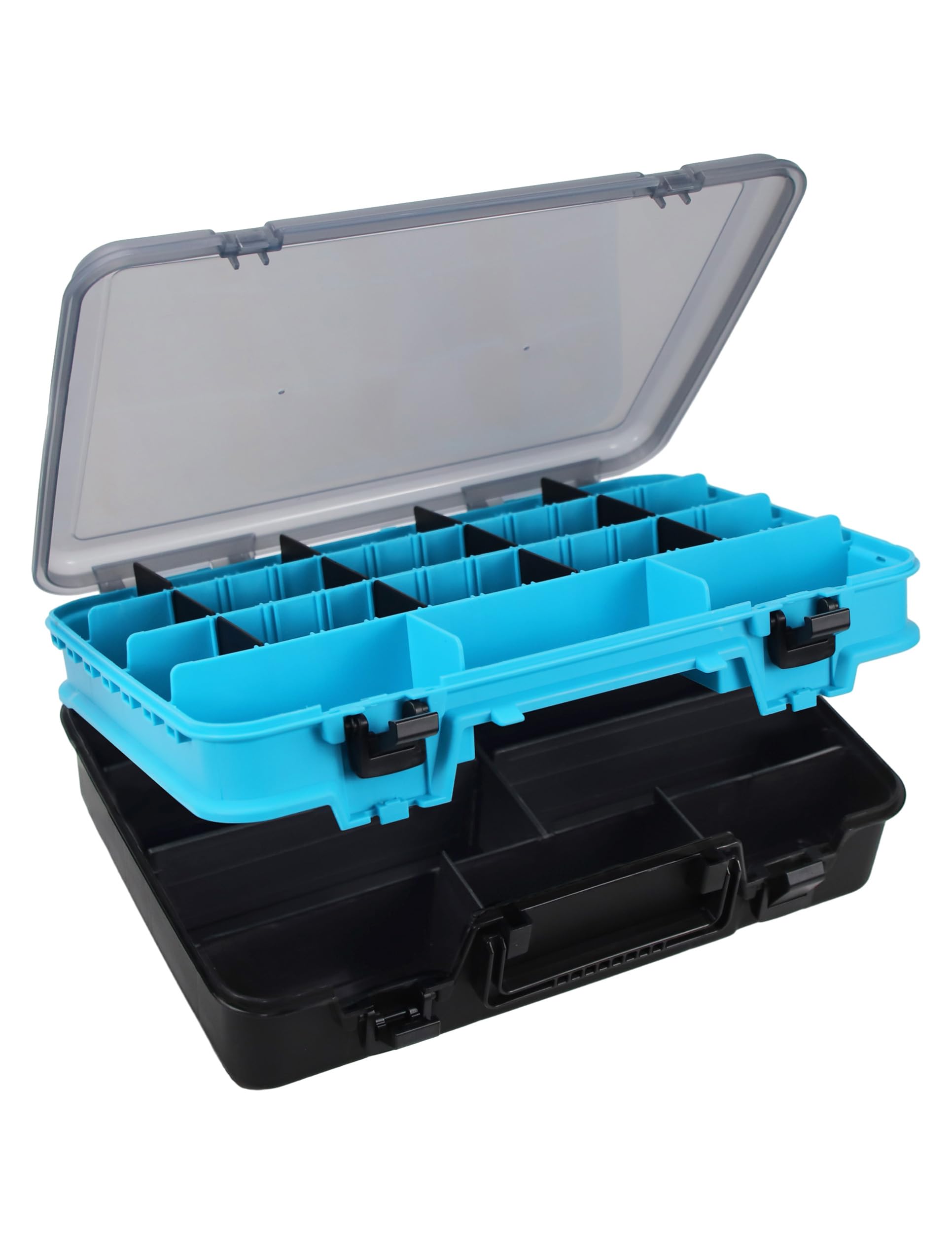 **Large Double-Sided Fishing Tackle Box with Dividers & Handle - Premium Tackle Storage Organizer for Bass, Trout & Saltwater Fishing - Perfect for Boat, Shore & Kayak Fishing Trips**