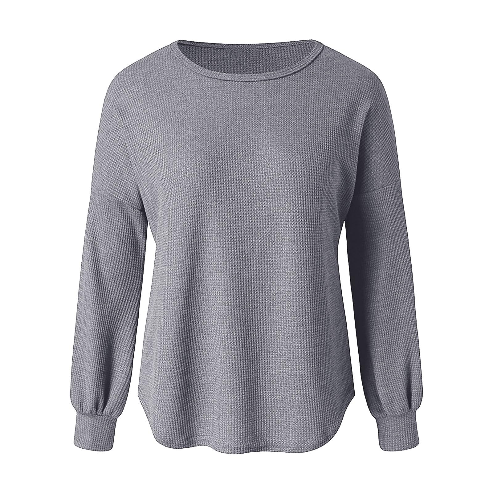 Women's Oversized Waffle Knit Sweatshirt - Soft Long Sleeve Pullover Crewneck Top | Cozy Casual Loungewear for Fall & Winter | Perfect for Home, Office & Weekend Outfits