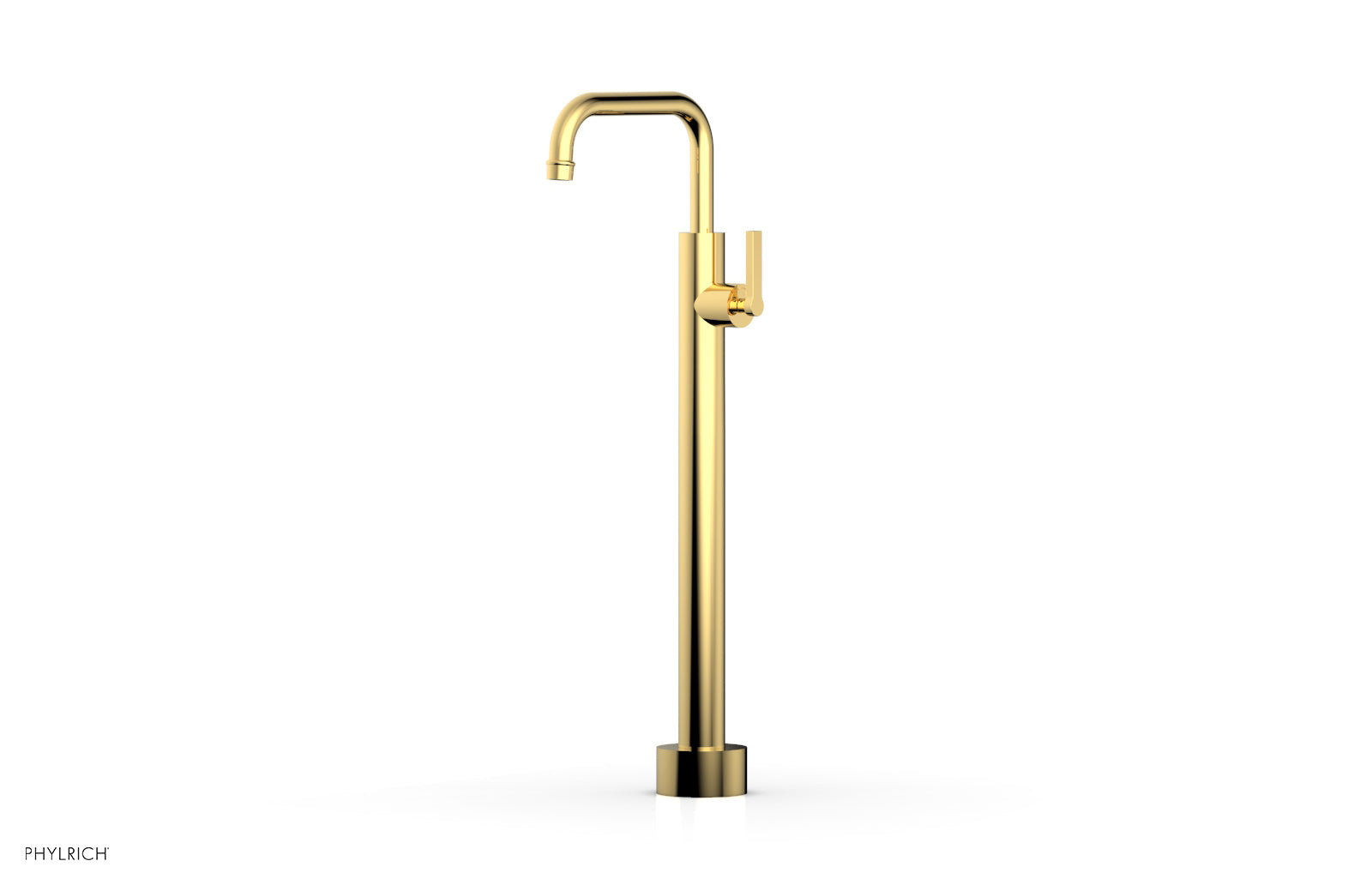 HEX MODERN Low Profile Floor Mount Tub Filler with Lever Handle - Model 501 55 04 - Perfect for Modern Bathroom Renovations and Spa-Like Showower Experiences