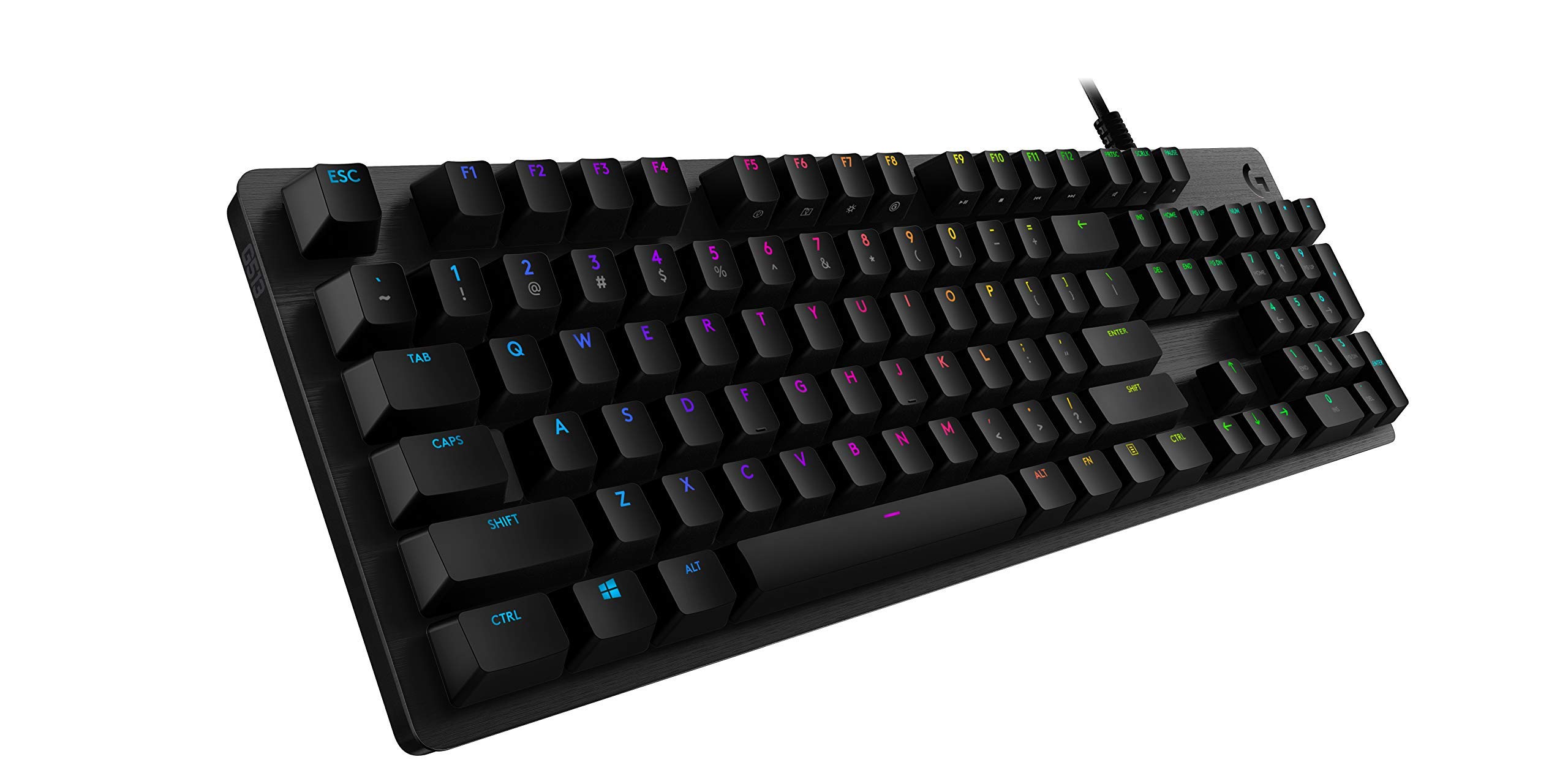 Logitech G513 Carbon LIGHTSYNC RGB Mechanical Gaming Keyboard with GX Blue Clicky Switches (Renewed) - Perfect for PC Gaming, Esports & Typing