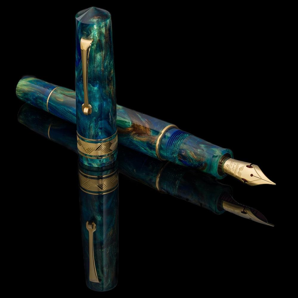 Leonardo × @micahfinds Revival Copper Patina 14K Gold Fountain Pen - Luxury Writing Instrument for Calligraphy, Journaling & Gift Giving