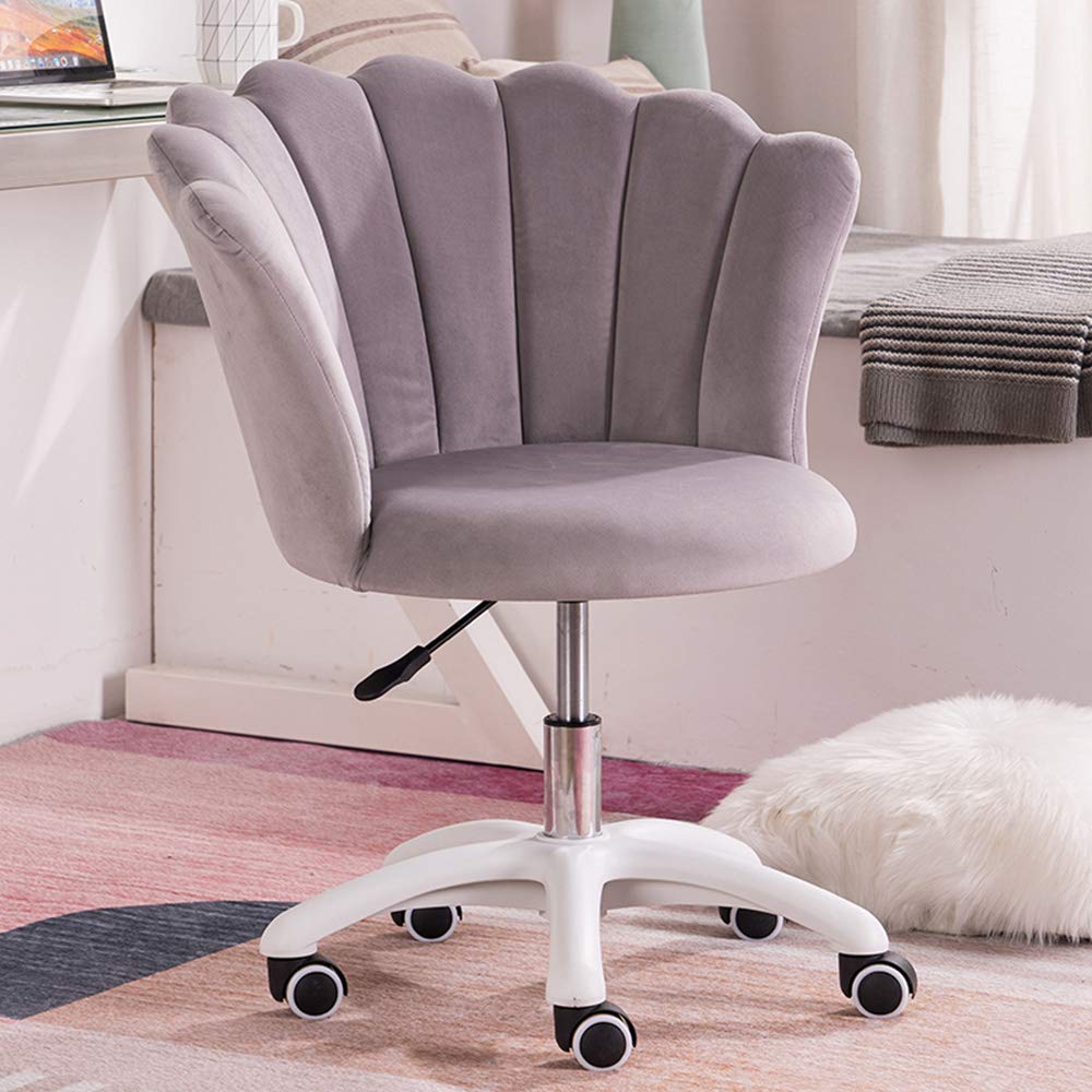 Modern Velvet Desk Chair - Mid-Back Swivel Office Chair with Adjustable Height & Soft Houndstooth Upholstery | Ergonomic Executive Task Chair for Home Office, Study & Workspace