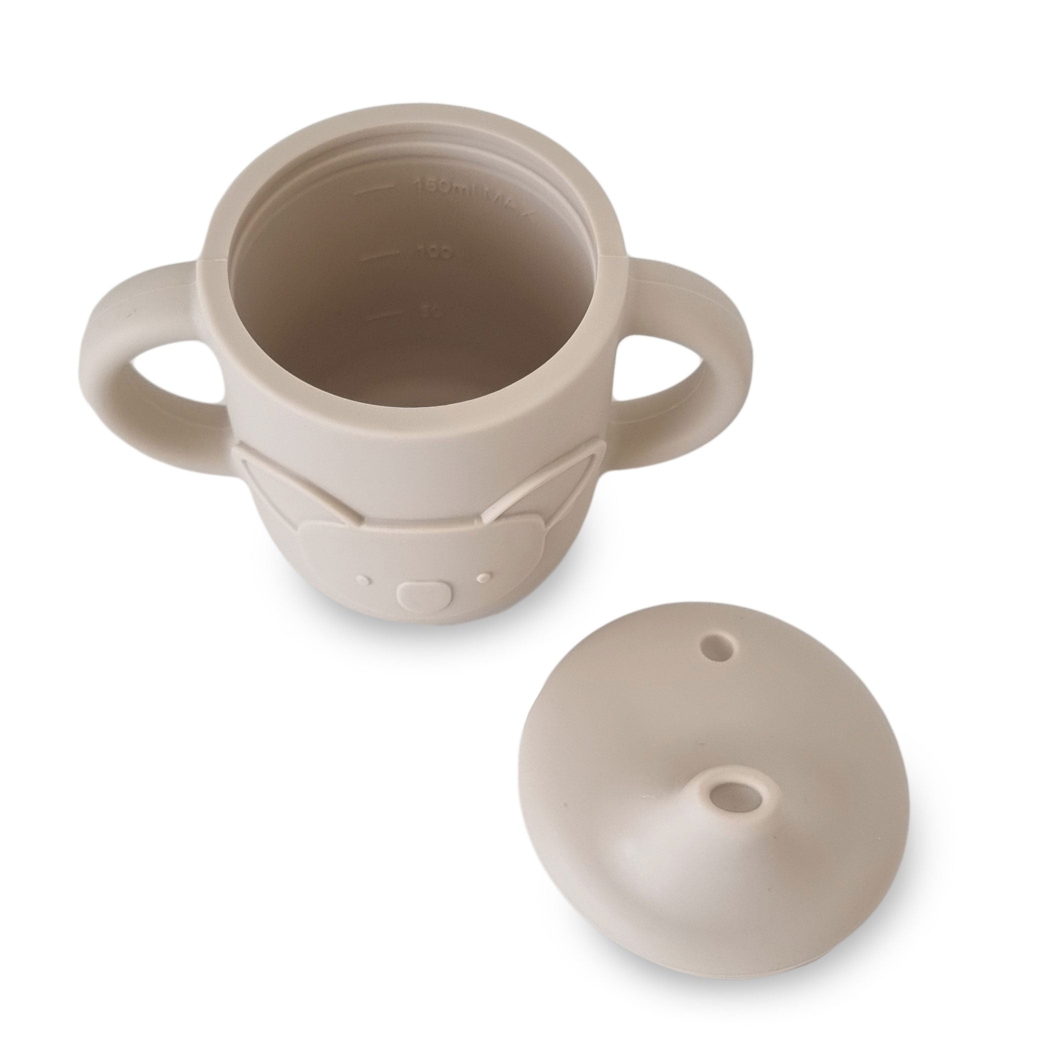 Plum Silicone Koala Sippy Cup with Straw - BPA Free Leak Proof Toddler Drinking Cup for Boys & Girls - Perfect for Daycare, Travel and Outdoor Activities