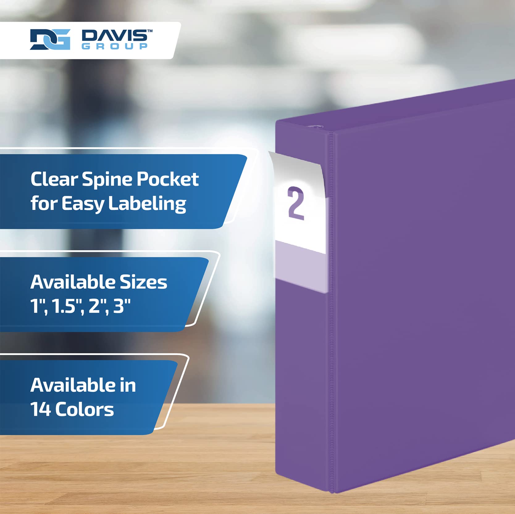 Premium 2-Inch 3-Ring Binders with D-Ring, Pack of 6 - Purple Colored Binder Notebooks for School, Office & Home Organization | Perfect for Filing Documents, Notes & Presentations