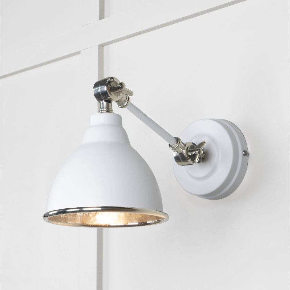 Hammered Nickel Brindley Wall Light - Vintage Industrial Sconce in Multiple Finishes - Perfect for Bedroom, Living Room & Hallway Lighting