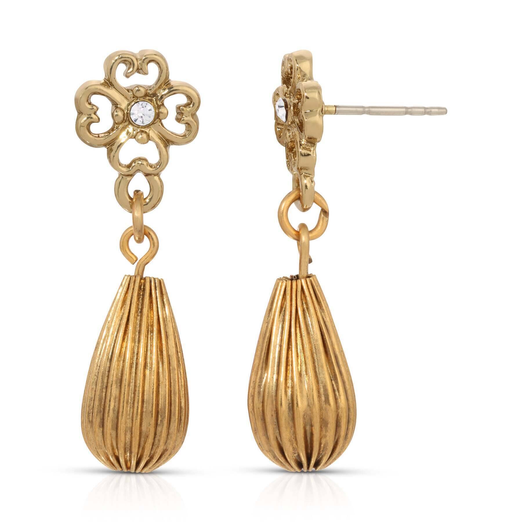 1928 Jewelry Clover Crystal Drop Earrings - Vintage Inspired Dangle Earrings for Women, Perfect for Weddings, Parties & Special Occasions