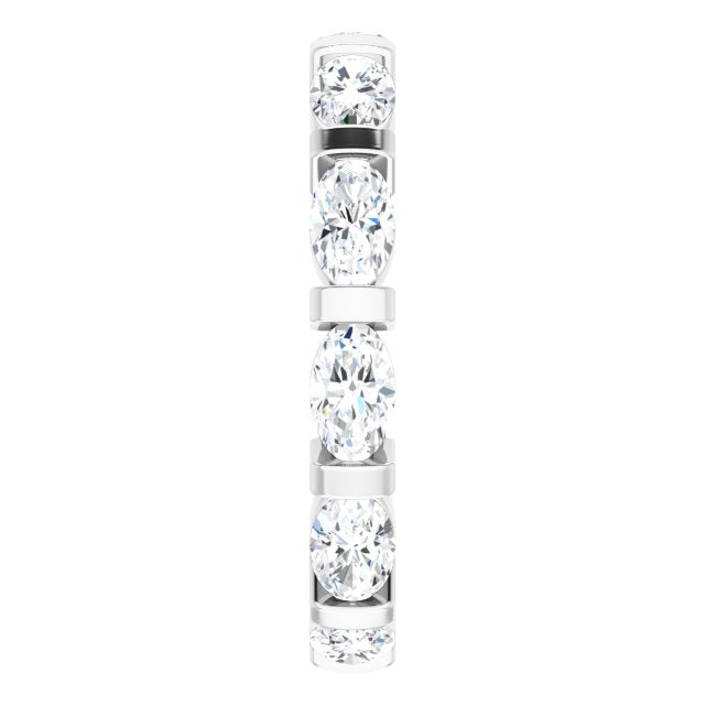 2.31 Carat Oval Diamond Eternity Band for Women - 14K White Gold Wedding Ring, Anniversary Gift, Bridal Jewelry - Perfect for Engagement, Proposal & Special Occasions