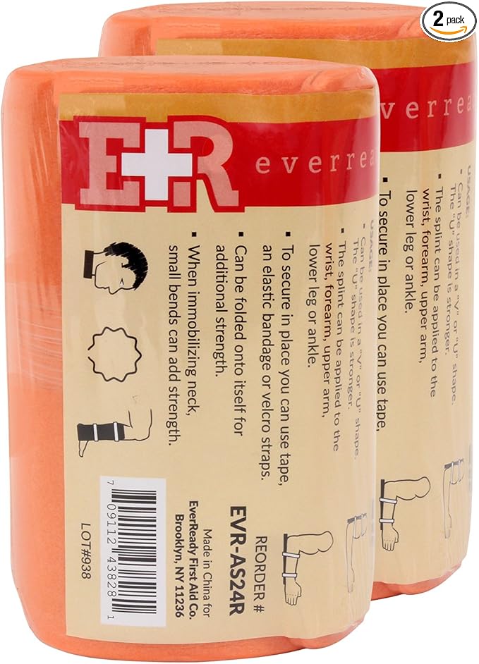 Universal Rolled Aluminum Splint for First Aid, Emergency & Outdoor Activities - Lightweight & Adjustable Medical Support for Fingers, Toes & Limbs
