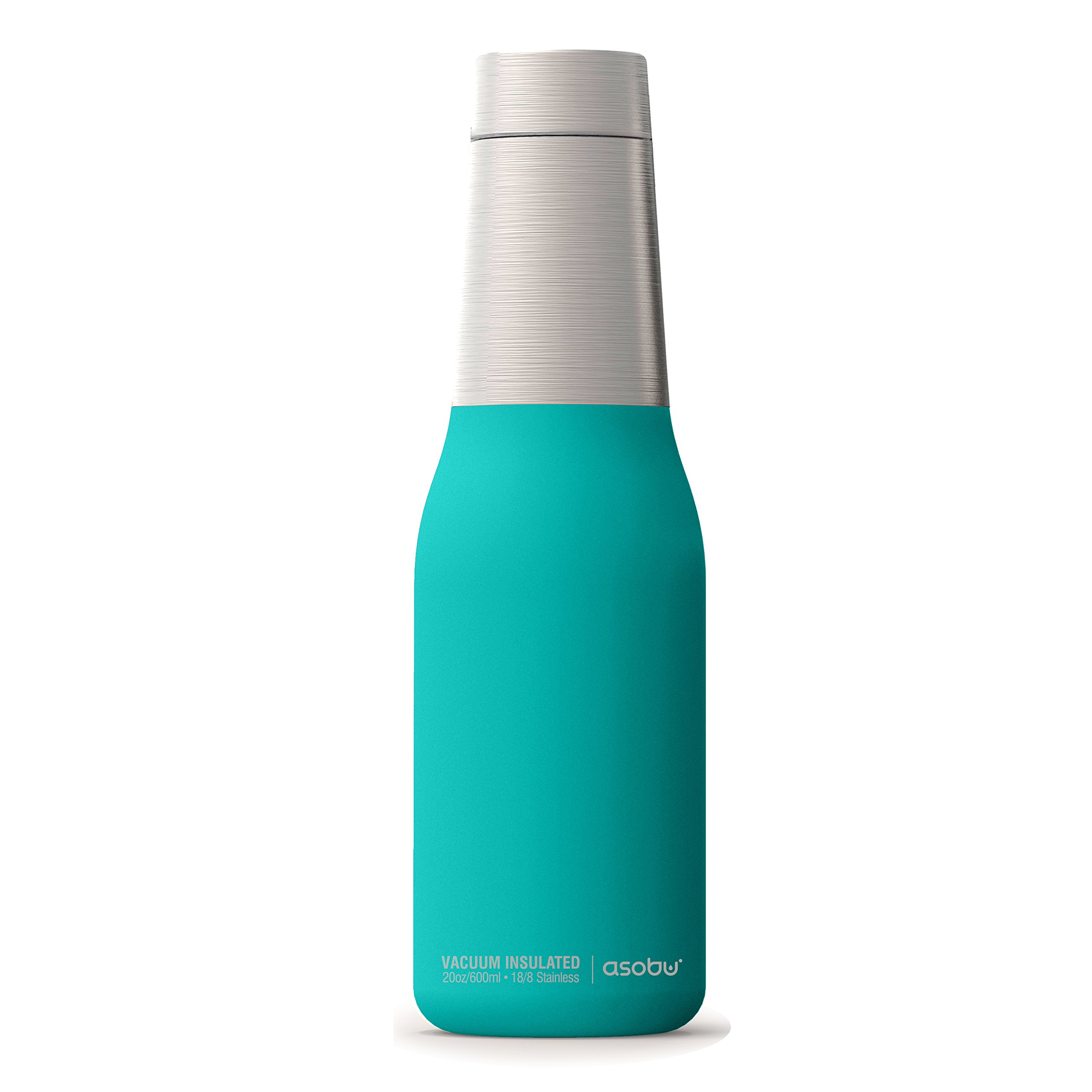 Asobu The Oasis 20oz Vacuum Insulated Stainless Steel Water Bottle - Double Wall, Leak Proof, BPA Free (Turquoise) - Perfect for Gym, Hiking, Travel & Everyday Hydration