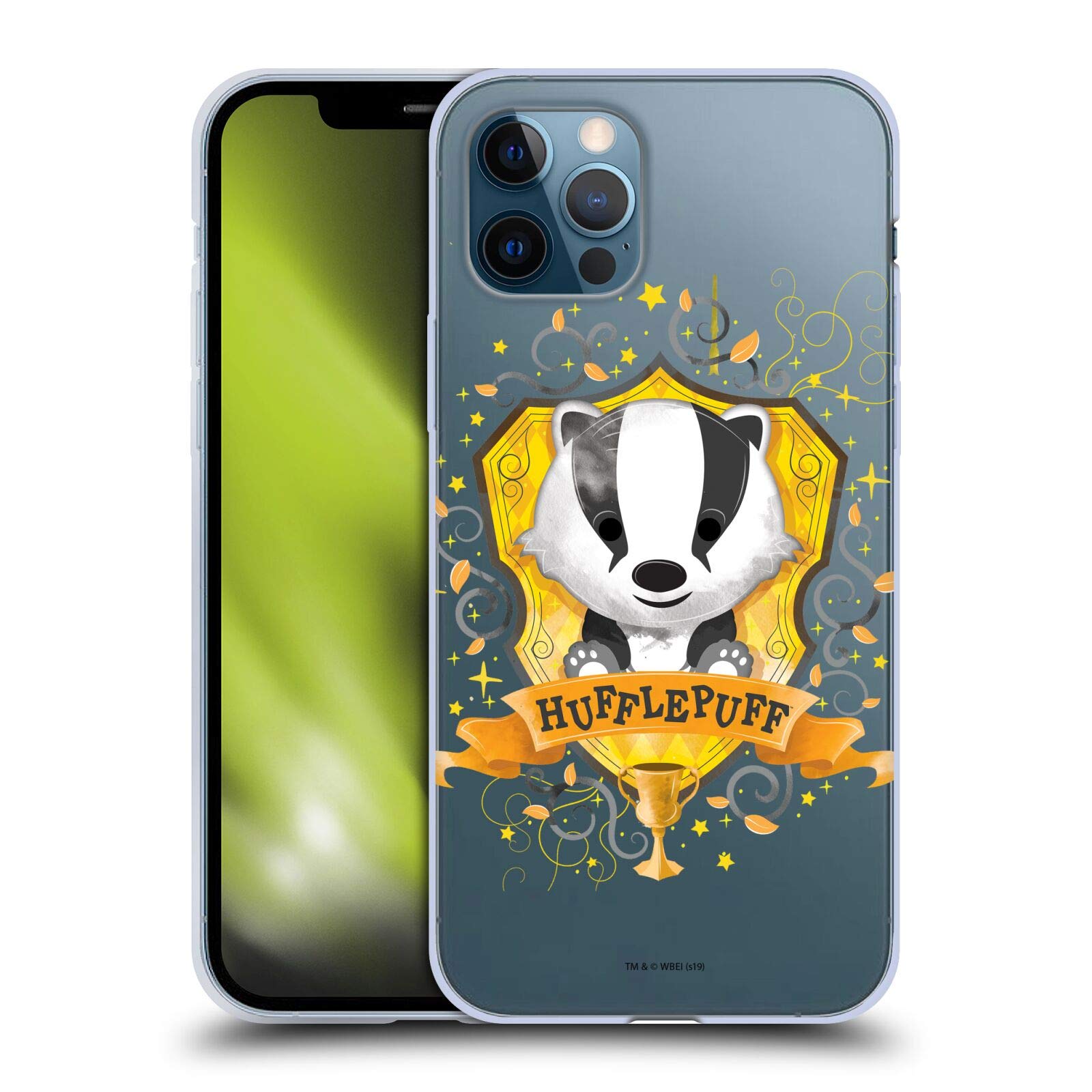 Head Case Designs Harry Potter Hufflepuff Deathly Hallows II iPhone 12 Case - Soft Gel Protective Cover for Apple iPhone 12 / 12 Pro - Perfect for School, Work, and Everyday Use