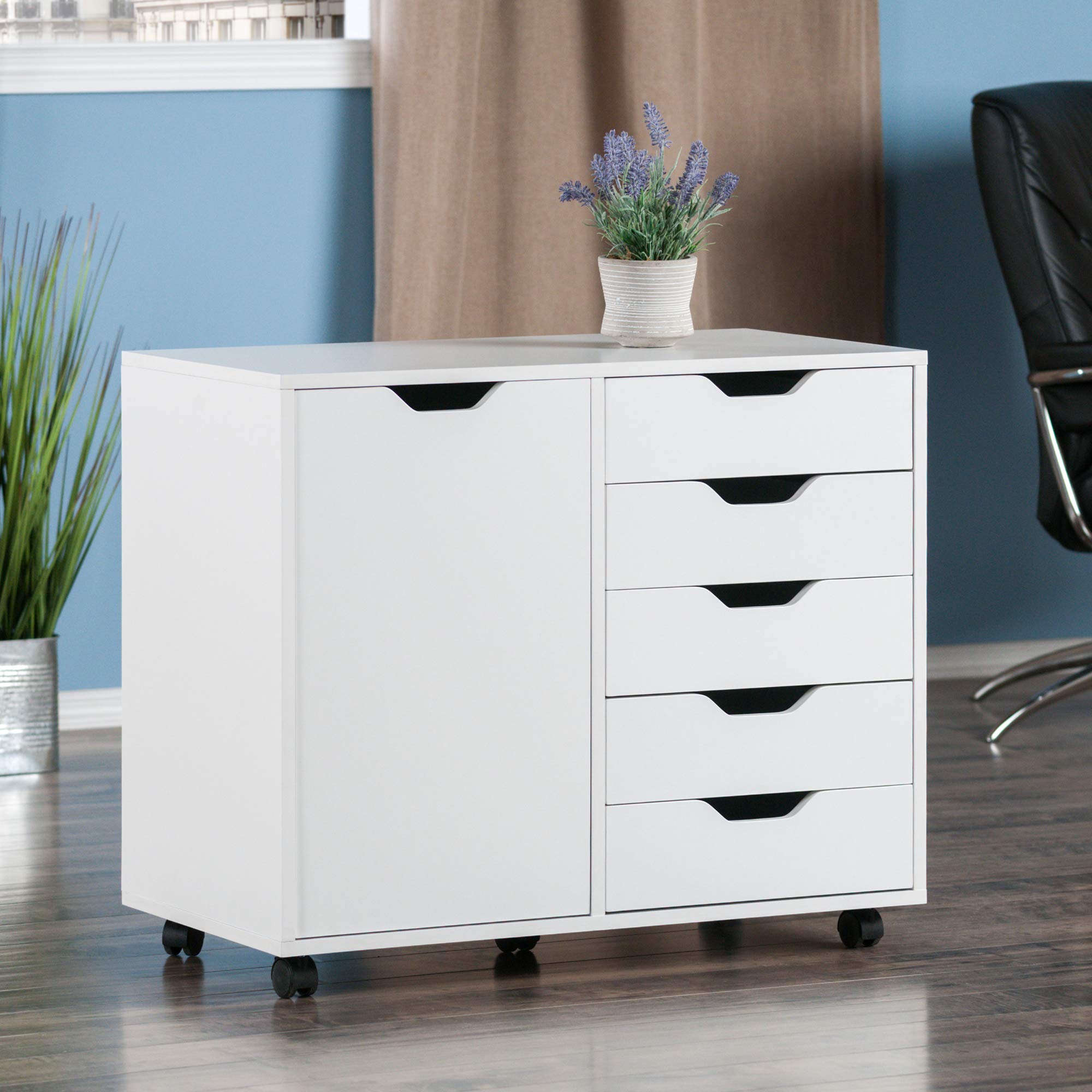 Winsome Wood Halifax White Storage Organizer for Home Office, Kitchen, Bathroom & Closet