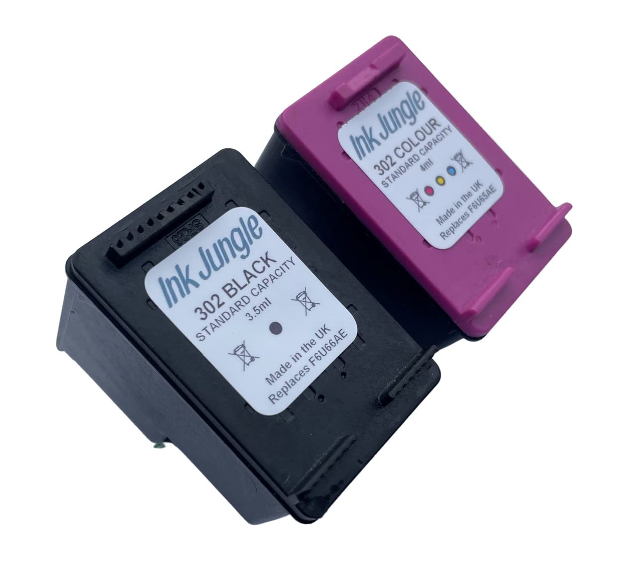 HP OfficeJet 3835 Printer Ink Cartridges - 302 Black & Color Refilled Ink Jungle Compatible - Perfect for Home Office Printing, School Projects & Small Business Documents