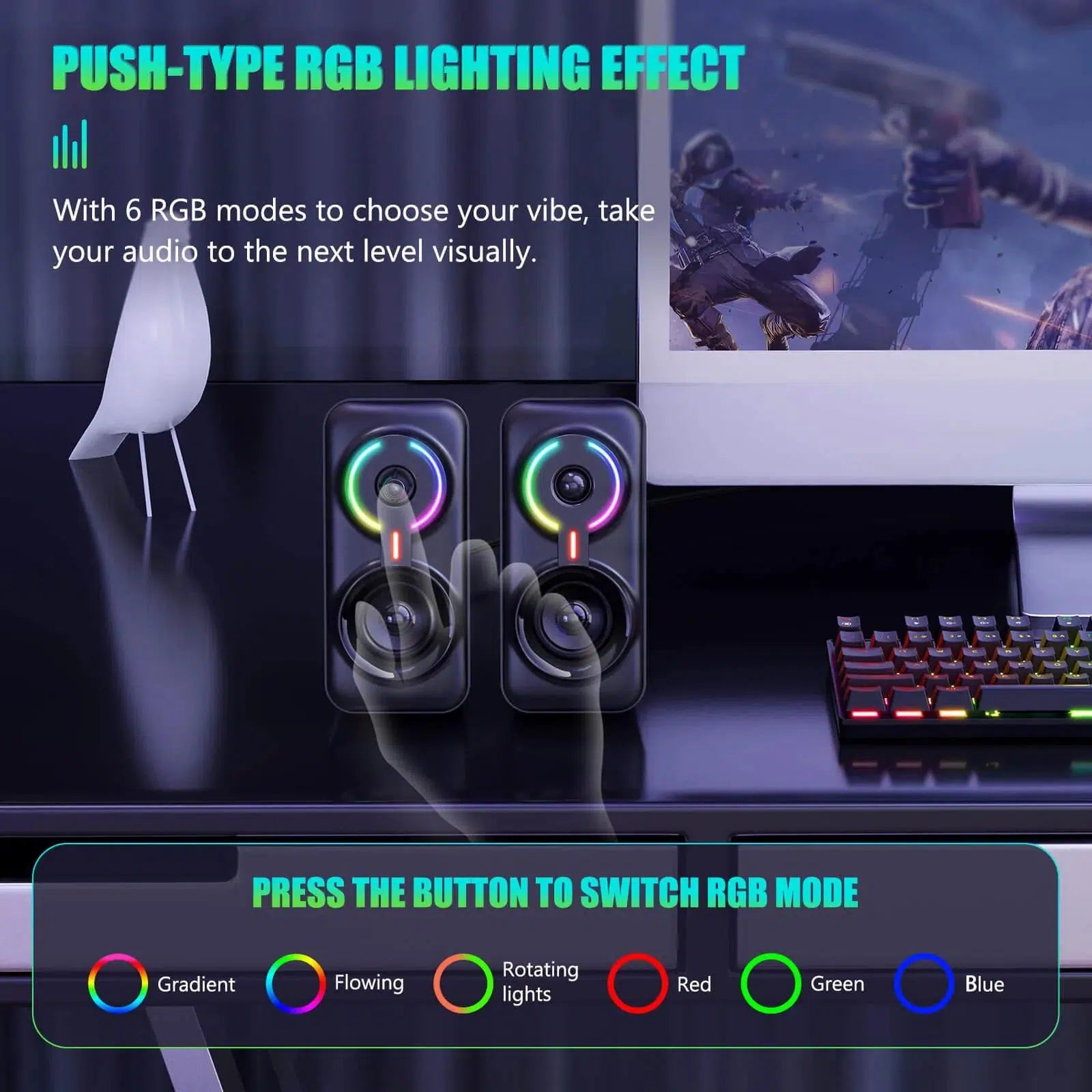 ONIKUMA L6 Wireless Bluetooth 5.0 Gaming Speaker with AUX Input - High-Quality Sound for PC, PS5, Xbox Gaming & Home Entertainment